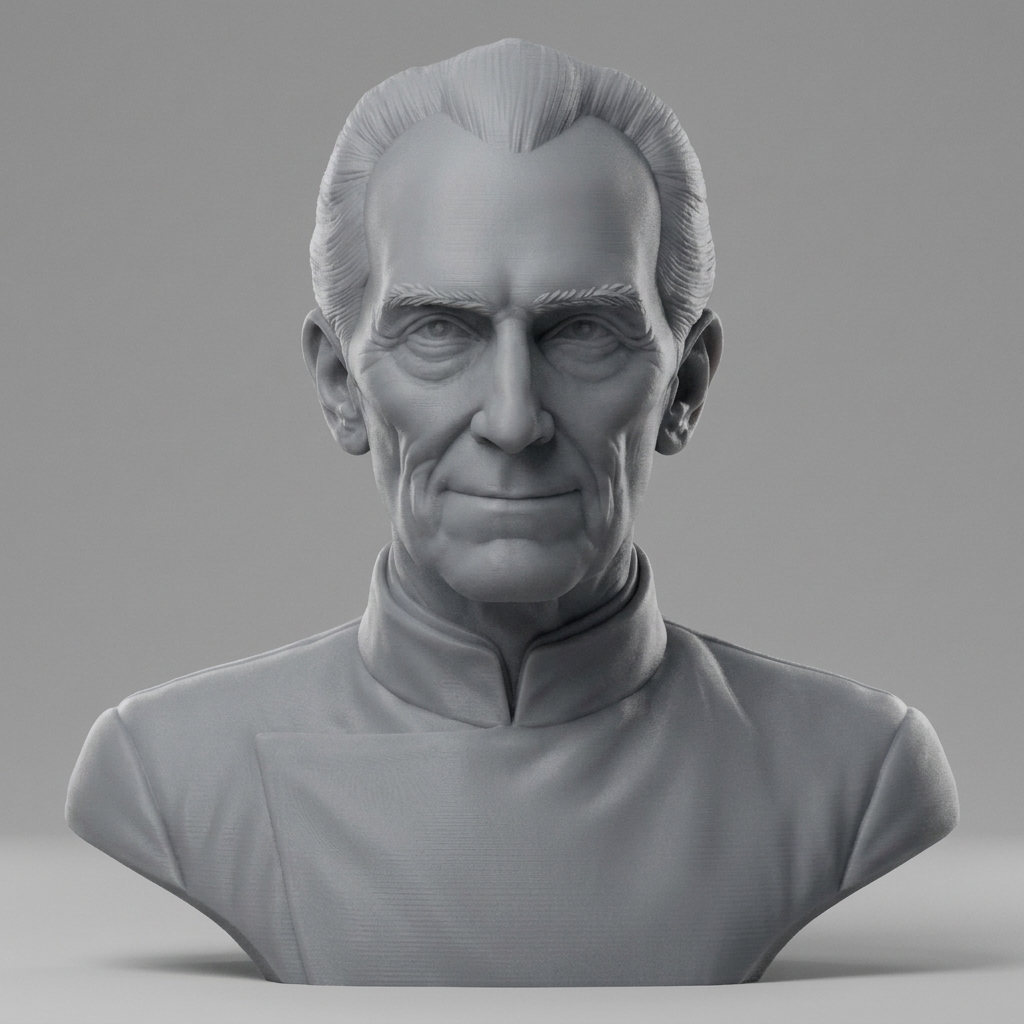 Grand Moff Tarkin Peter Cushing 3D Printable Bust 3D Model