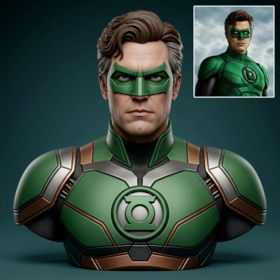 Green Lantern Hal Jordan Bust 3D Print Model