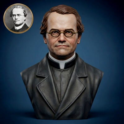 Gregor Mendel 3D Printable Bust