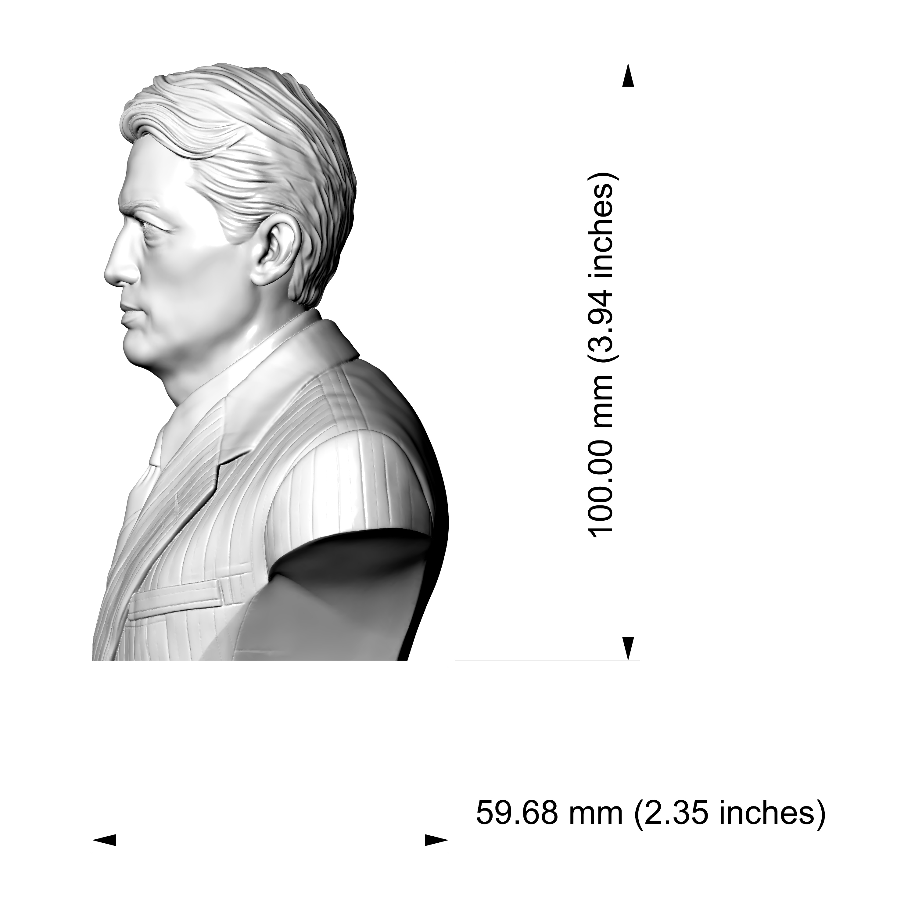 Gregory Peck 3D Printable Bust 3D Model