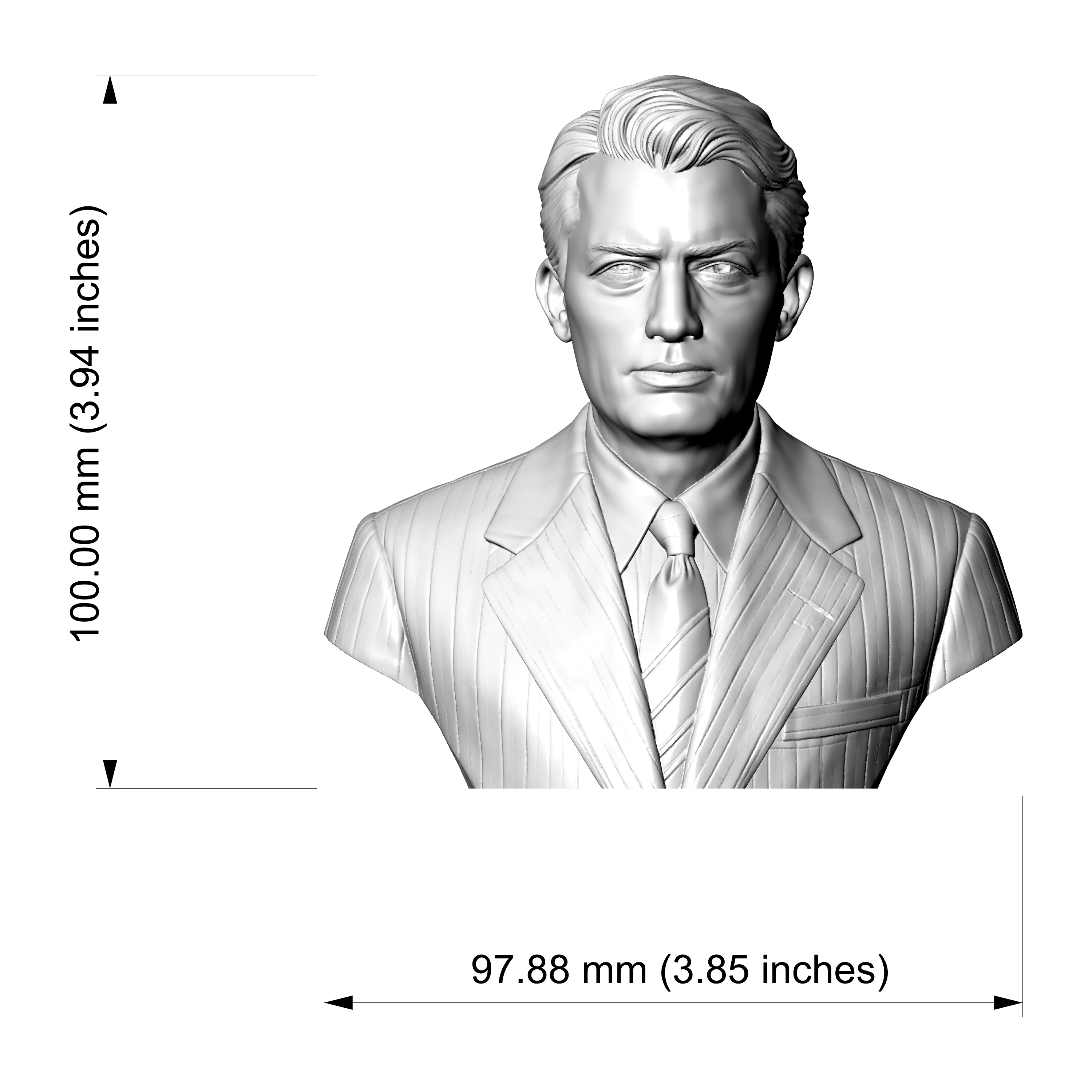 Gregory Peck 3D Printable Bust 3D Model