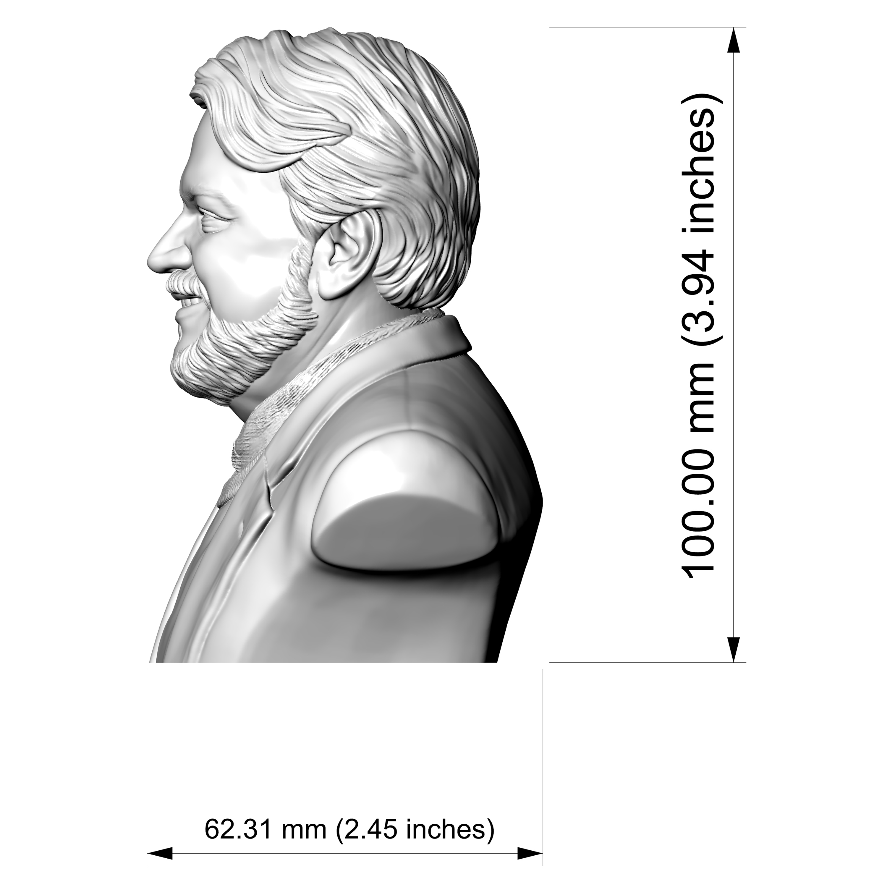 Guillermo del Toro Bust 3D Printable 3D Model