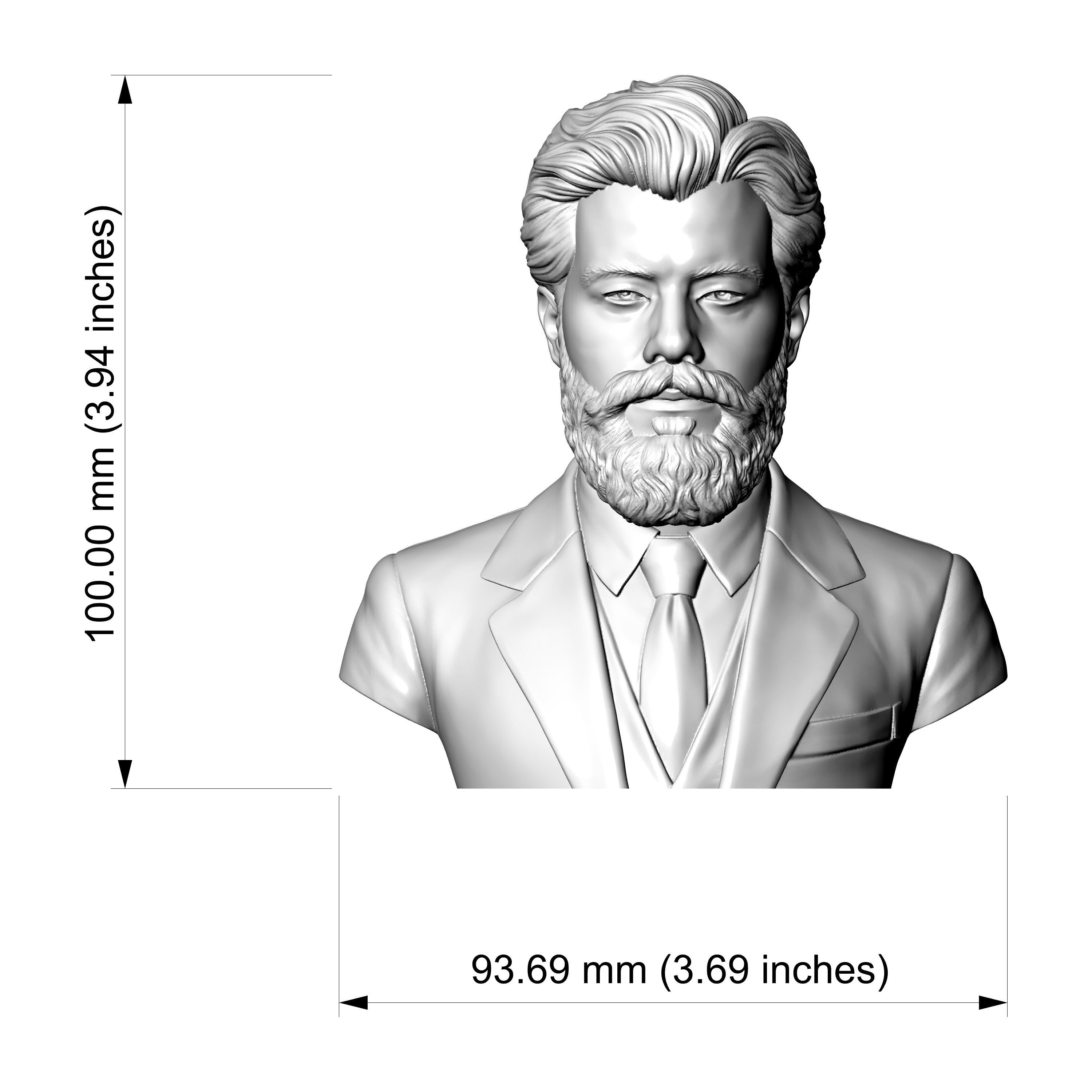 Gustav Mahler 3D Printable Bust 3D Model
