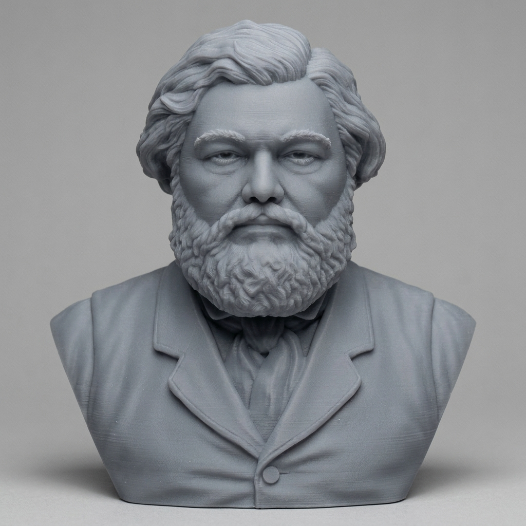 Gustave Courbet 3D Printable Bust 3D Model