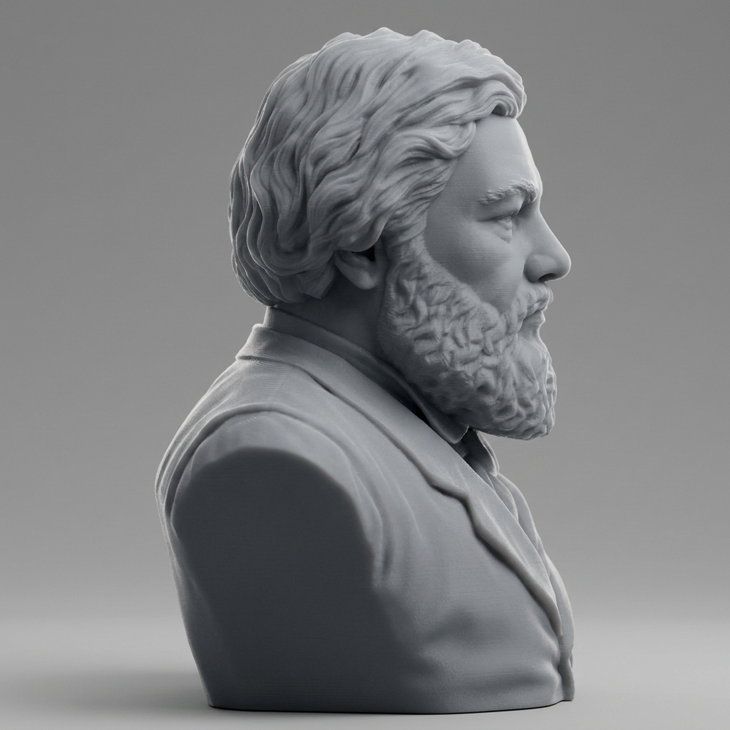 Gustave Courbet 3D Printable Bust 3D Model