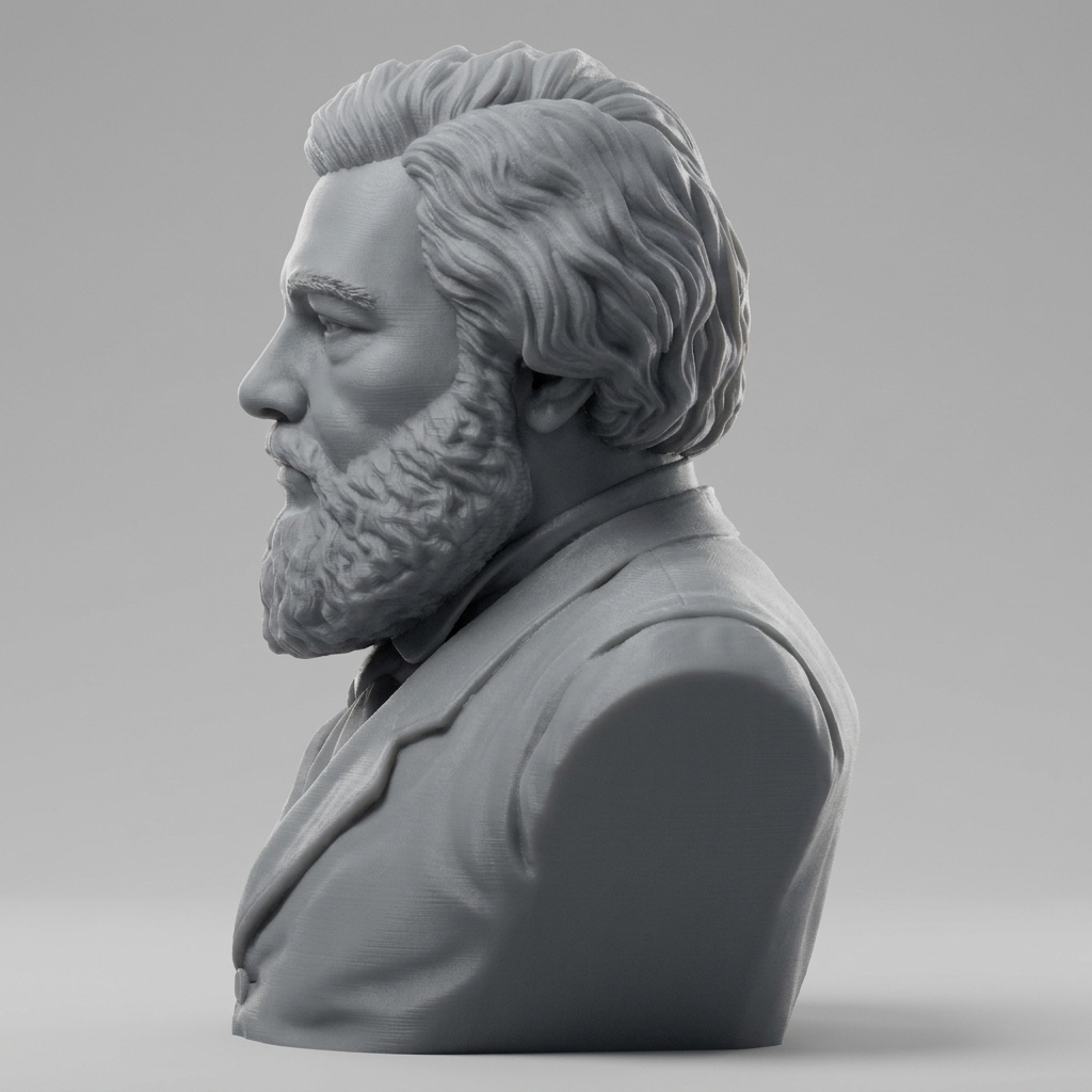 Gustave Courbet 3D Printable Bust 3D Model