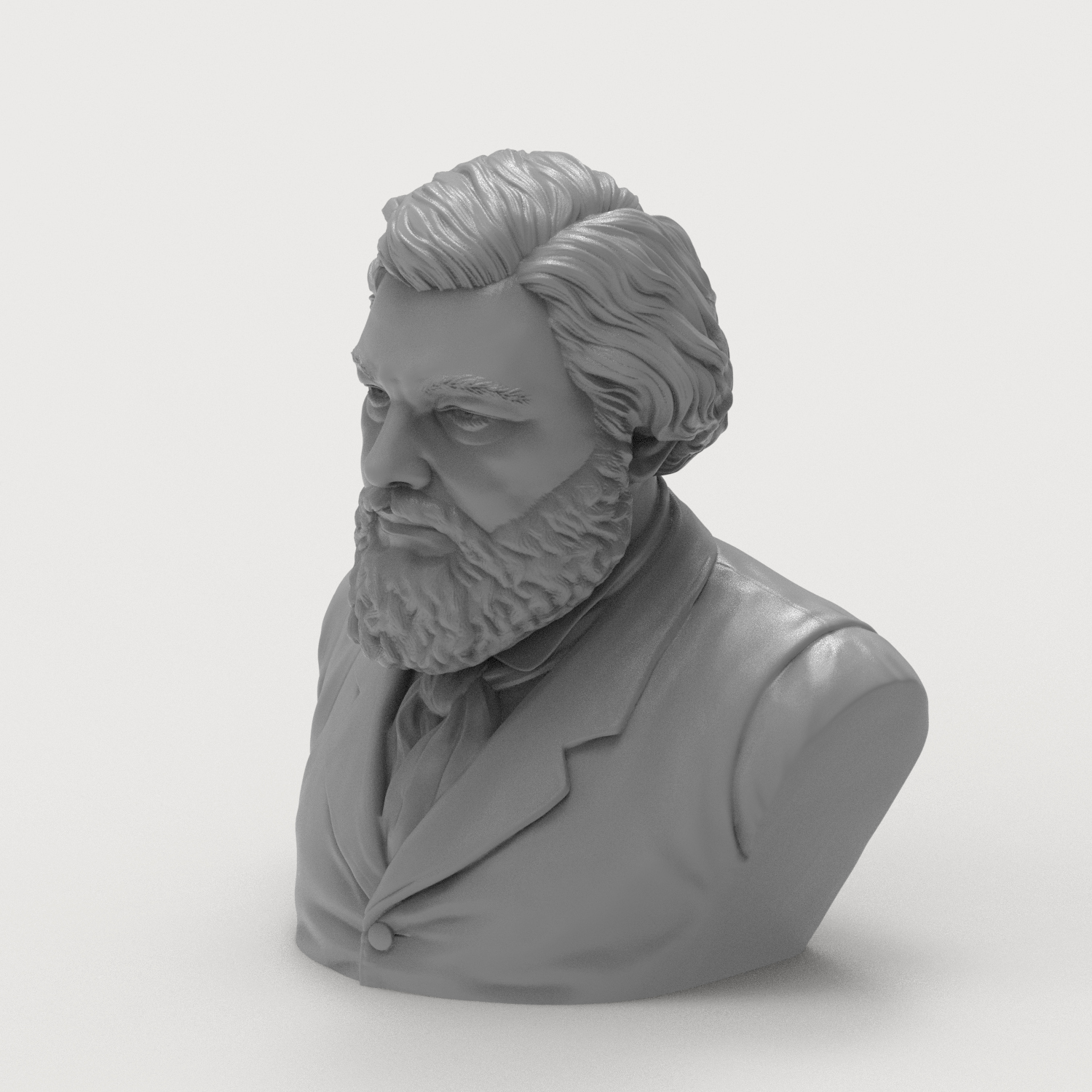 Gustave Courbet 3D Printable Bust 3D Model