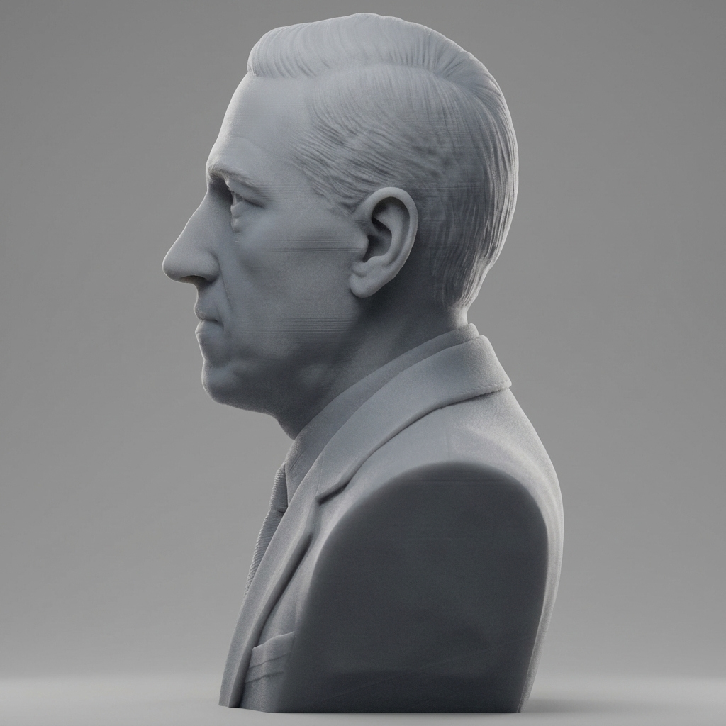 H P Lovecraft 3D Printable Bust 3D Model