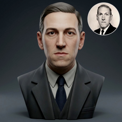 H P Lovecraft 3D Printable Bust