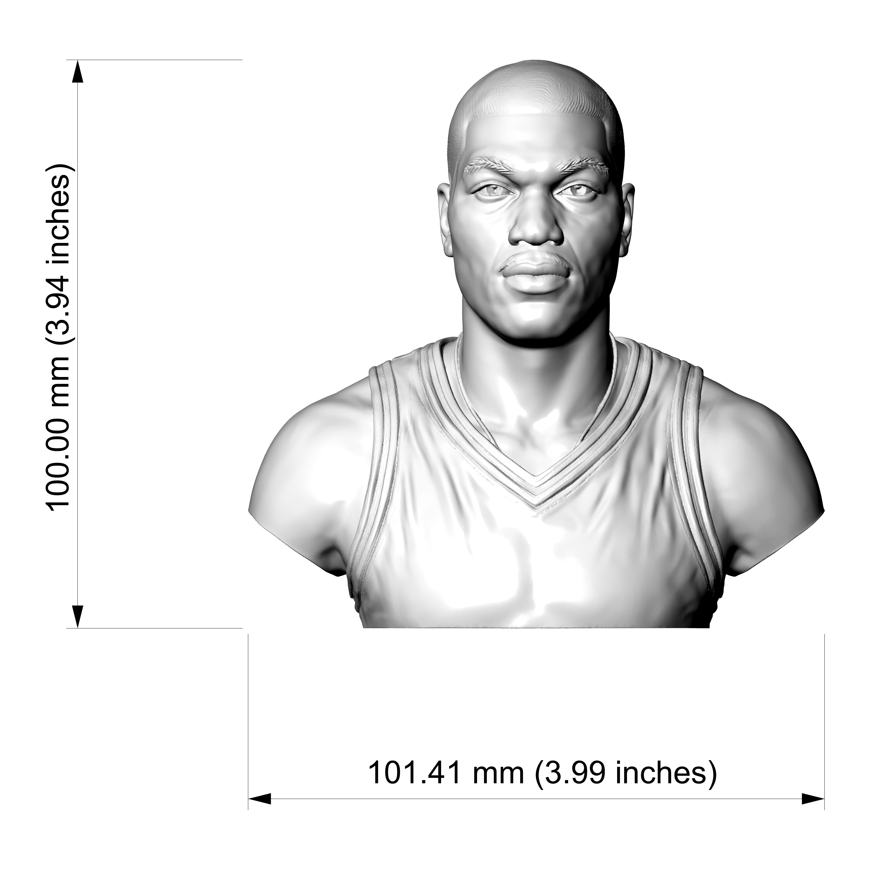 Hakeem Olajuwon 3D Printable Bust 3D Model