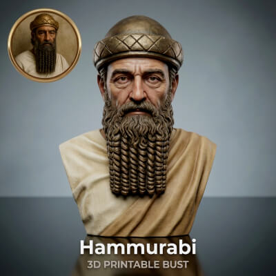 Hammurabi Babylonian King 3D Printable Bust