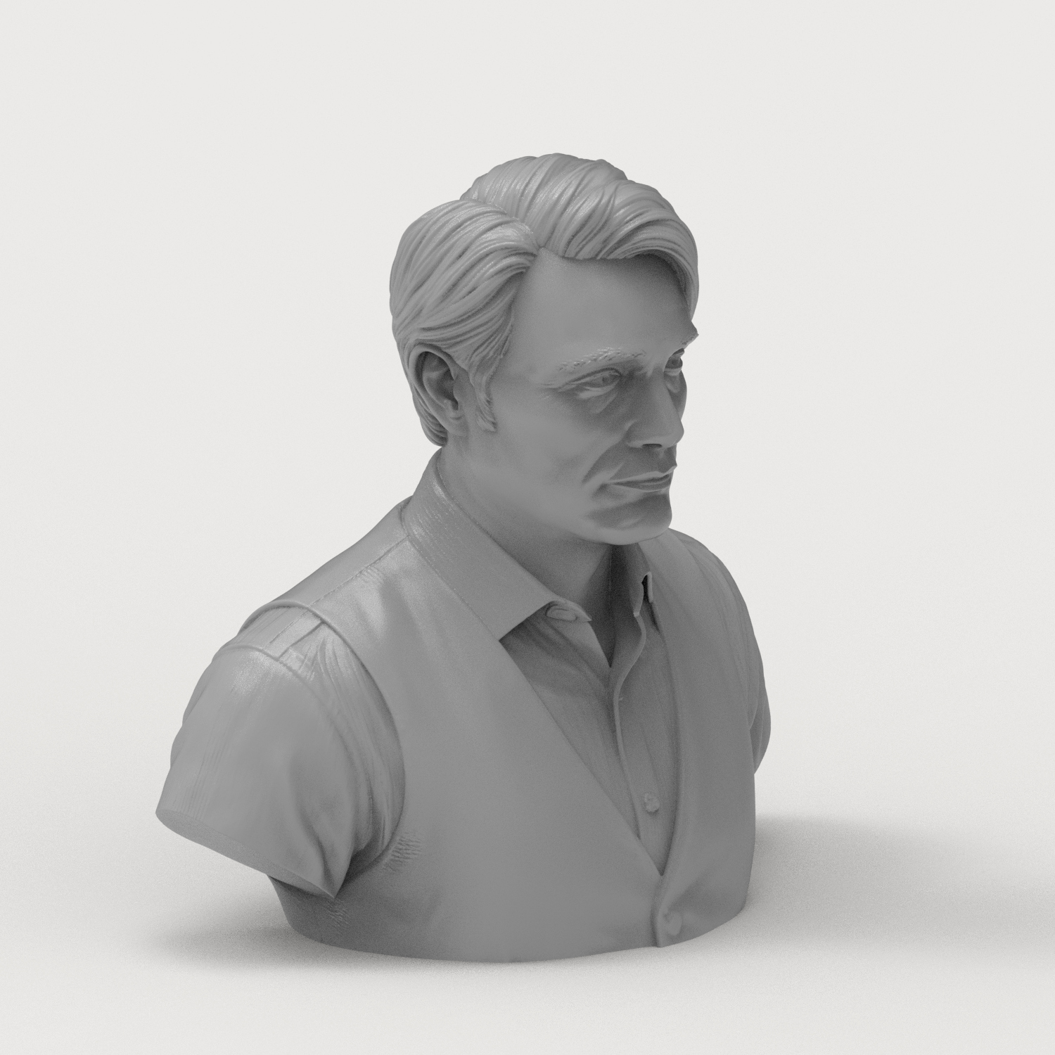 Hannibal Lecter Mads Mikkelsen Vest 3D Printable Bust 3D Model