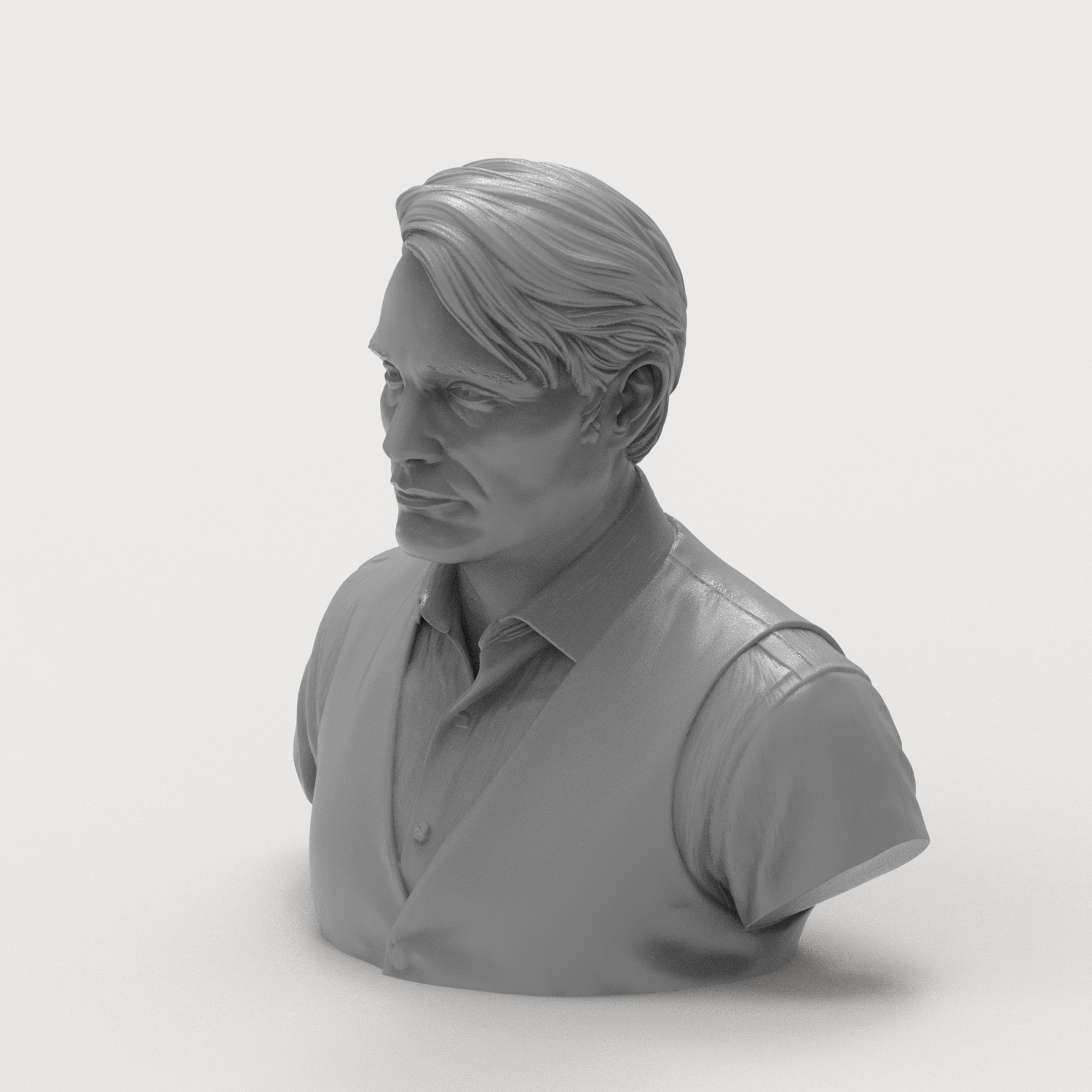 Hannibal Lecter Mads Mikkelsen Vest 3D Printable Bust 3D Model