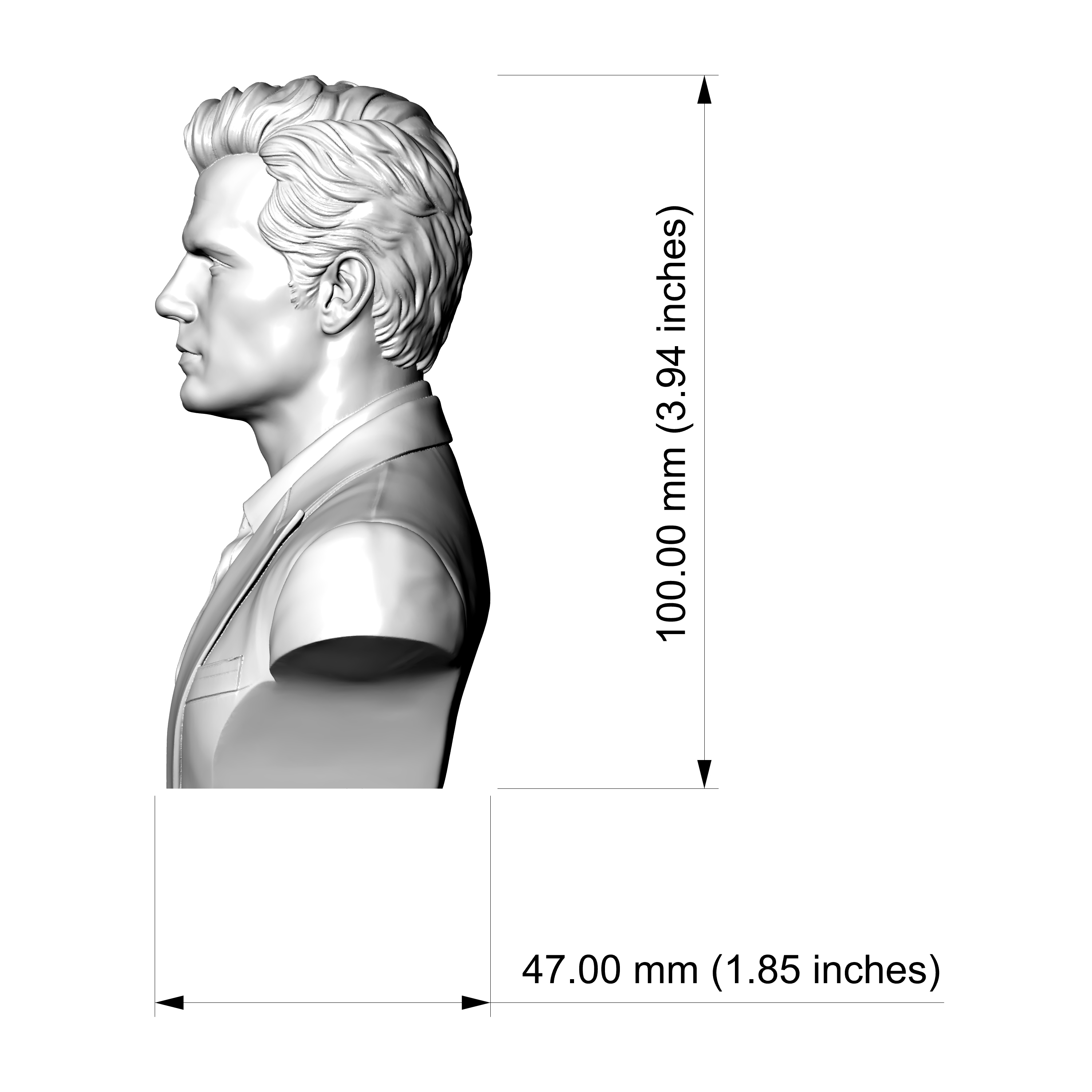 Henry Cavill 3D Printable Bust 3D Model