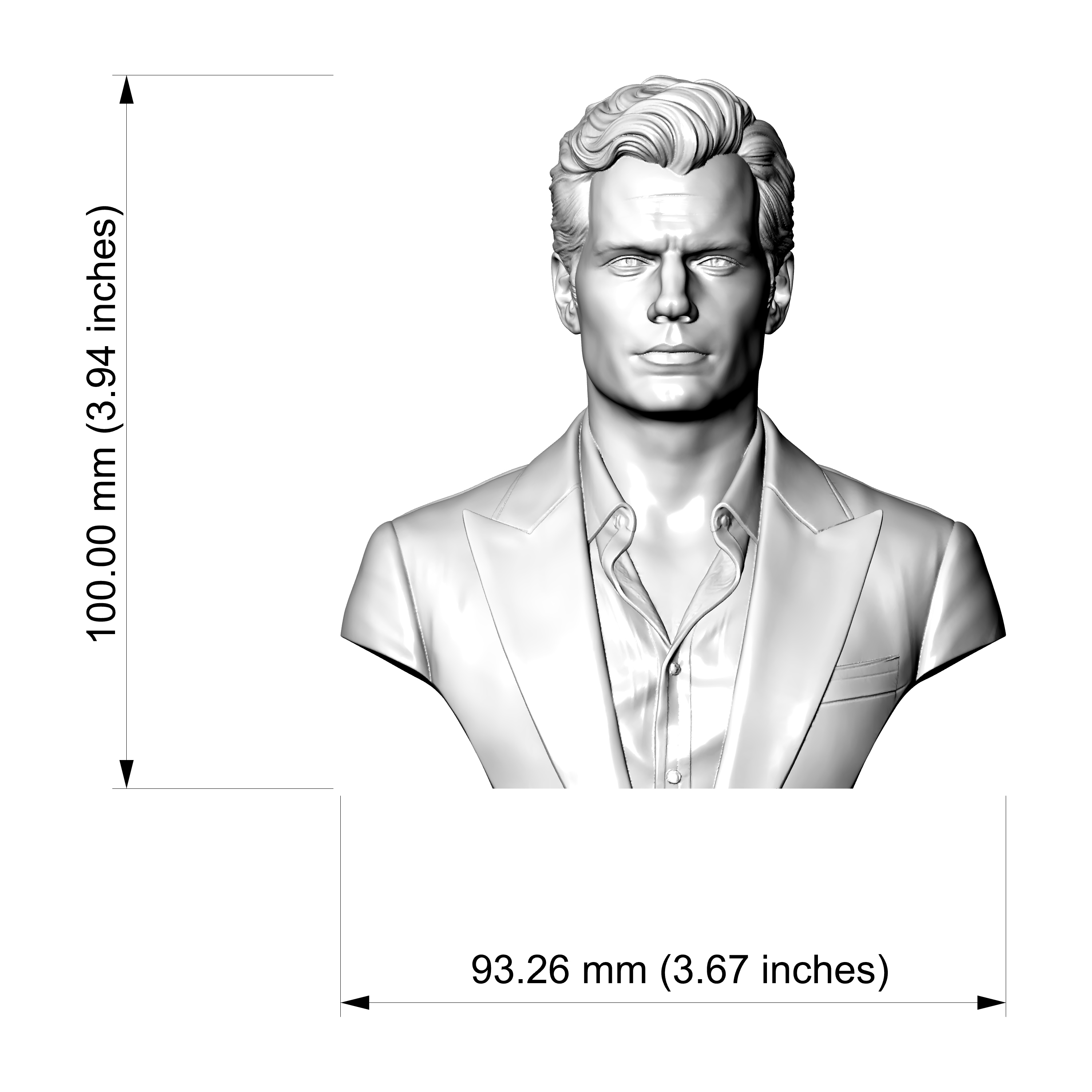 Henry Cavill 3D Printable Bust 3D Model
