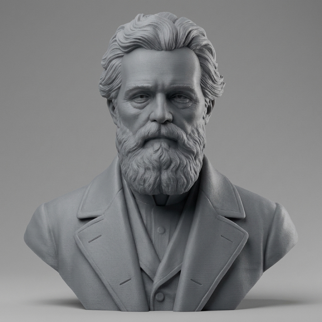 Herman Melville 3D Printable Bust 3D Model