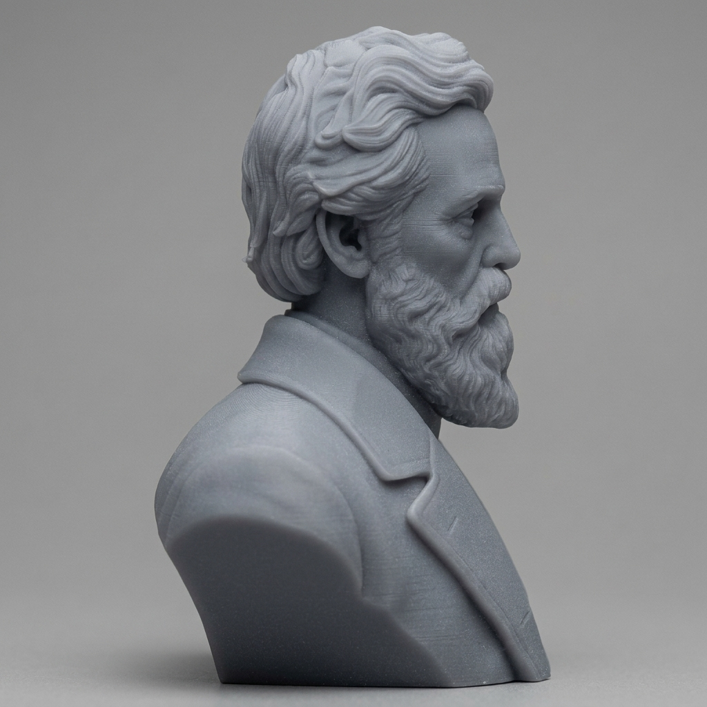 Herman Melville 3D Printable Bust 3D Model