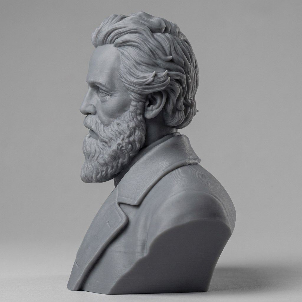 Herman Melville 3D Printable Bust 3D Model