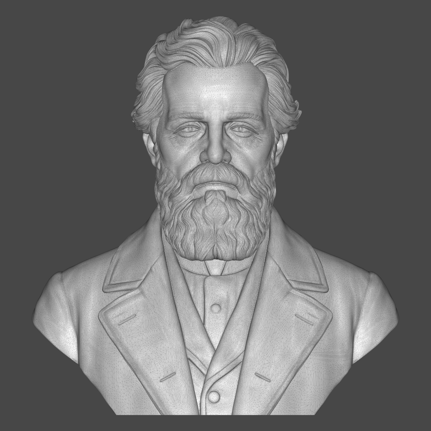 Herman Melville 3D Printable Bust 3D Model