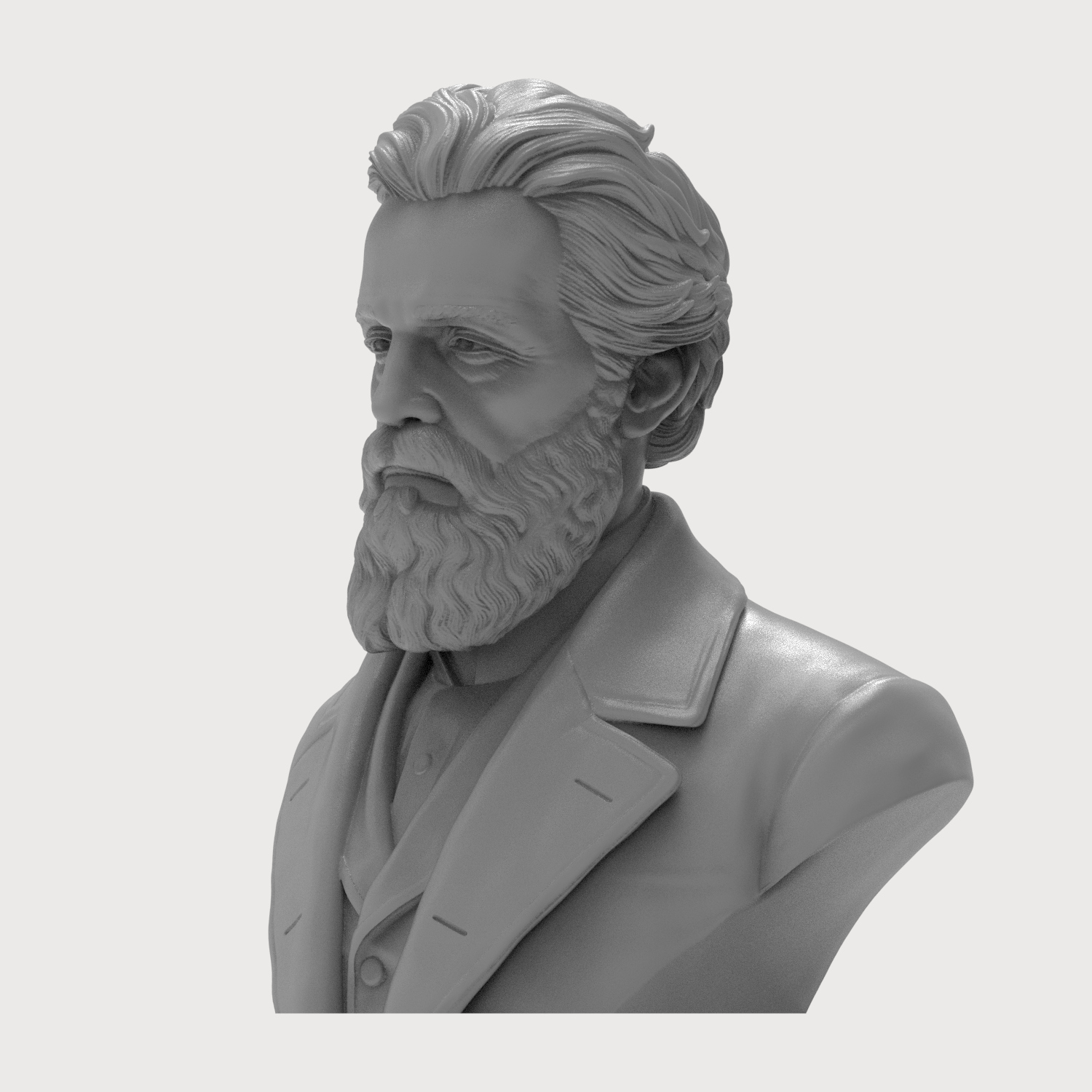 Herman Melville 3D Printable Bust 3D Model