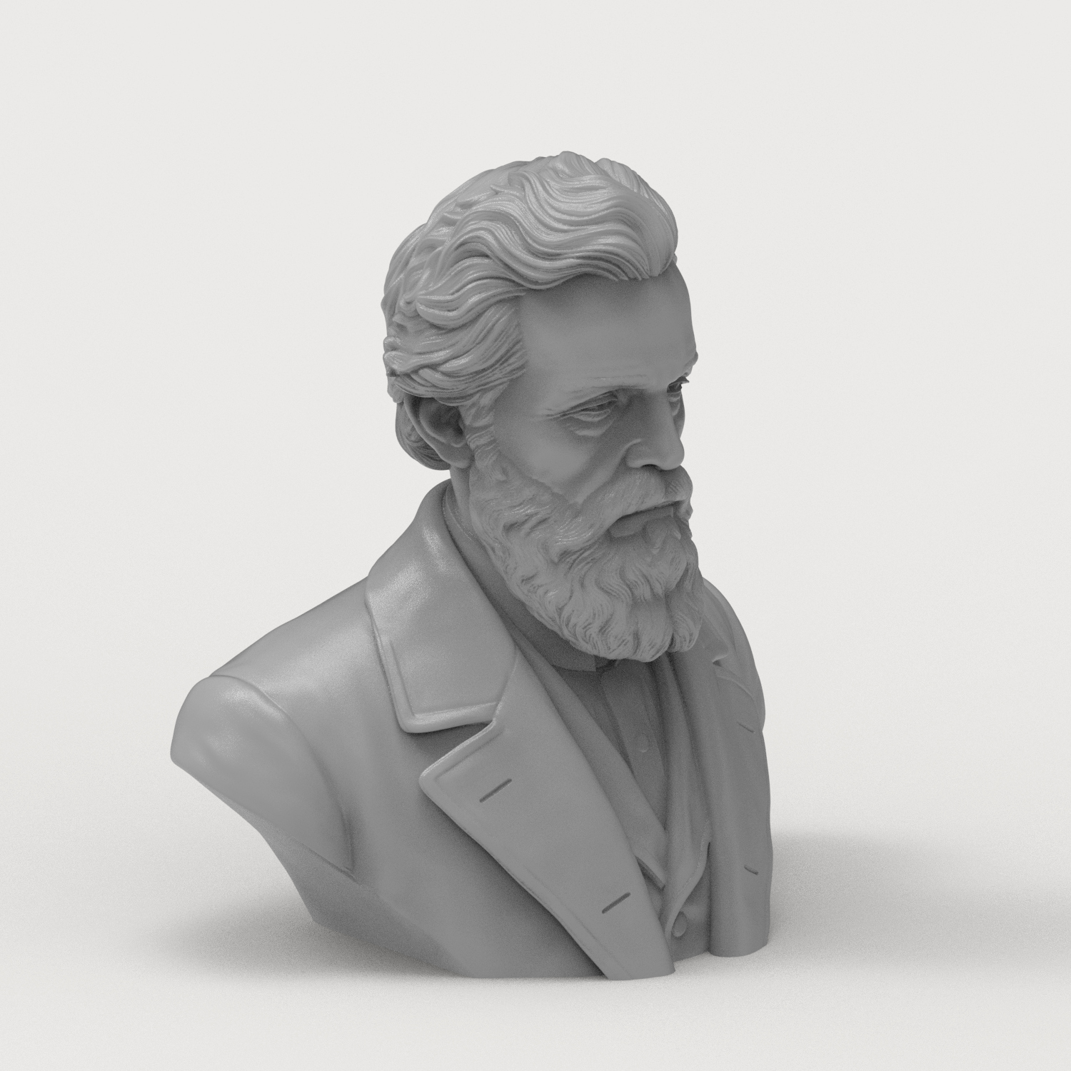 Herman Melville 3D Printable Bust 3D Model