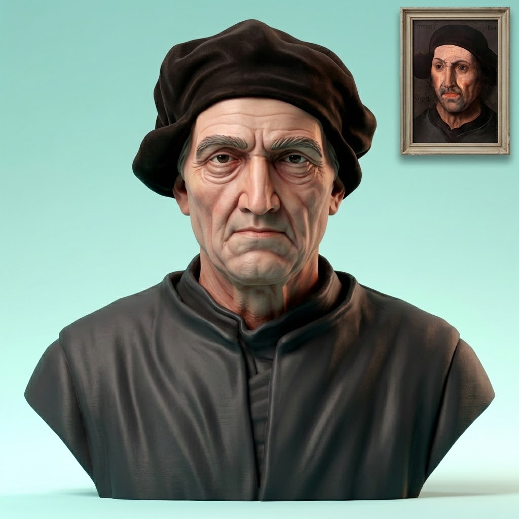 Hieronymus Bosch 3D Printable Bust 3D Model