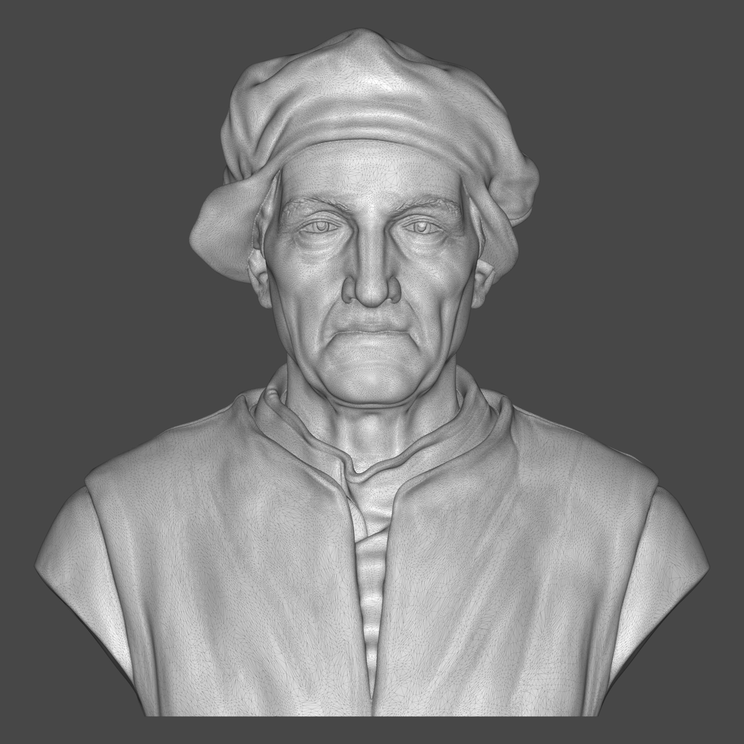 Hieronymus Bosch 3D Printable Bust 3D Model