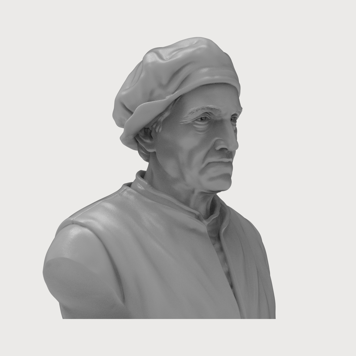 Hieronymus Bosch 3D Printable Bust 3D Model