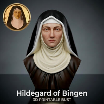 Hildegard of Bingen 3D Printable Bust