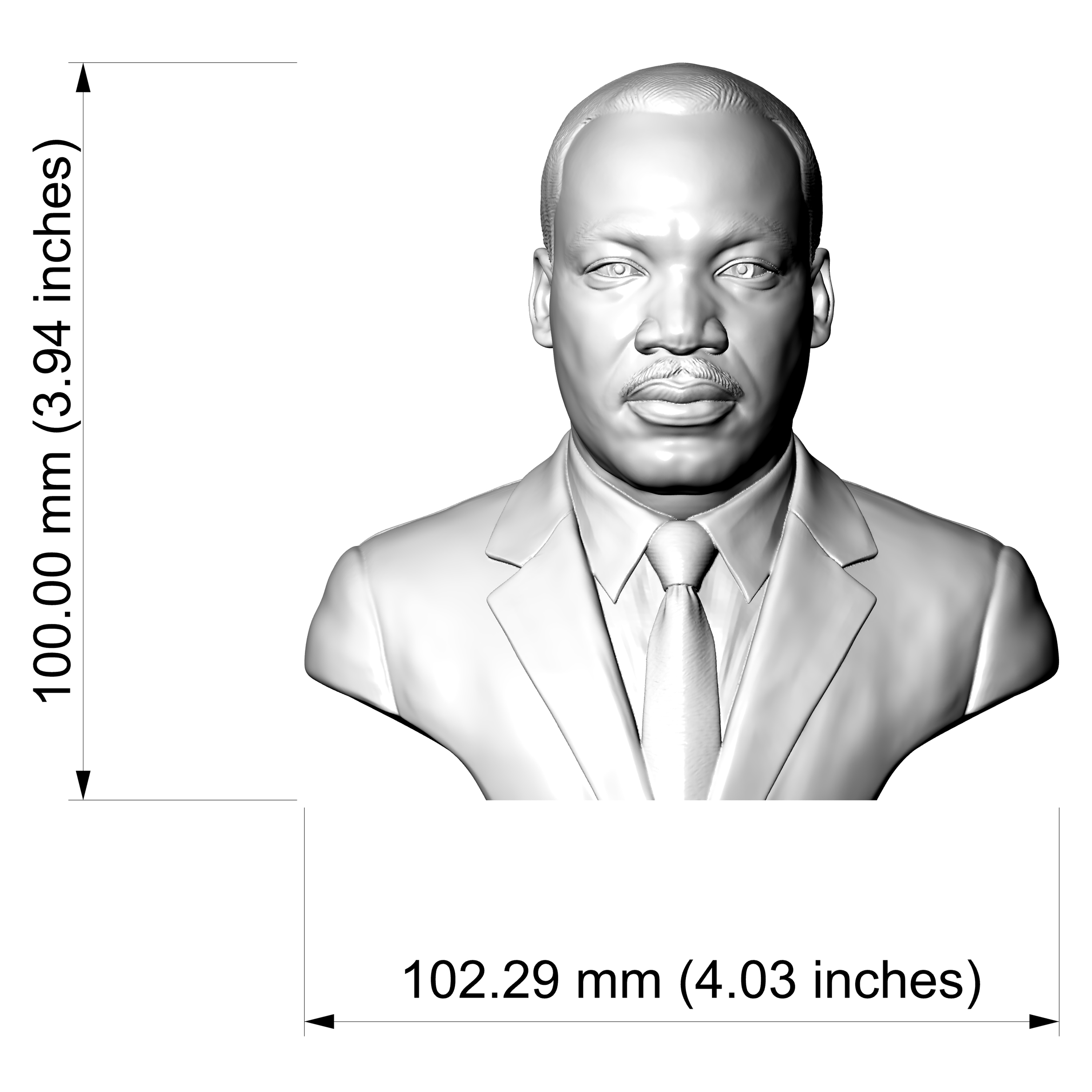 Martin Luther King Jr. Bust 3D Model