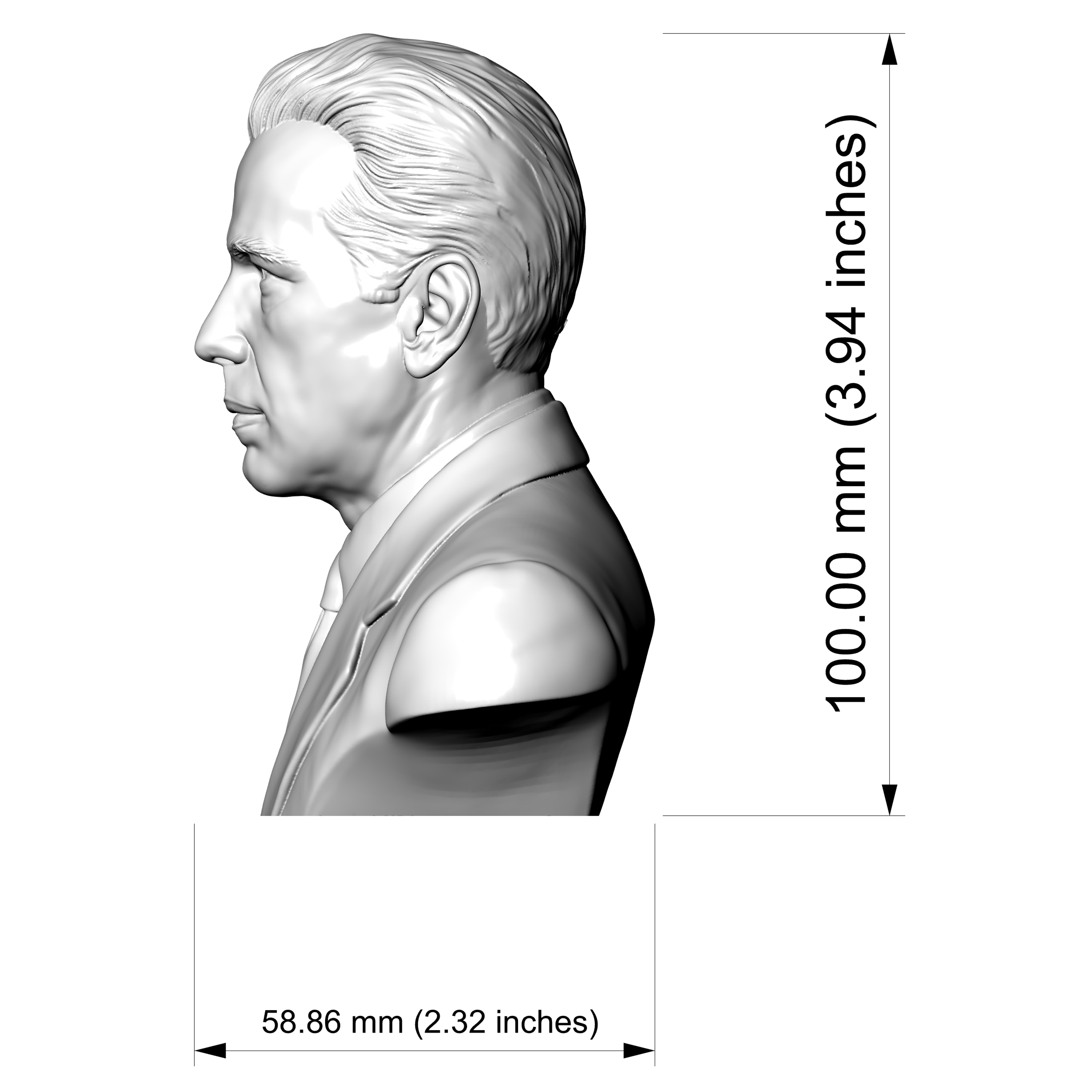 Humphrey Bogart Bust 3D Printable 3D Model