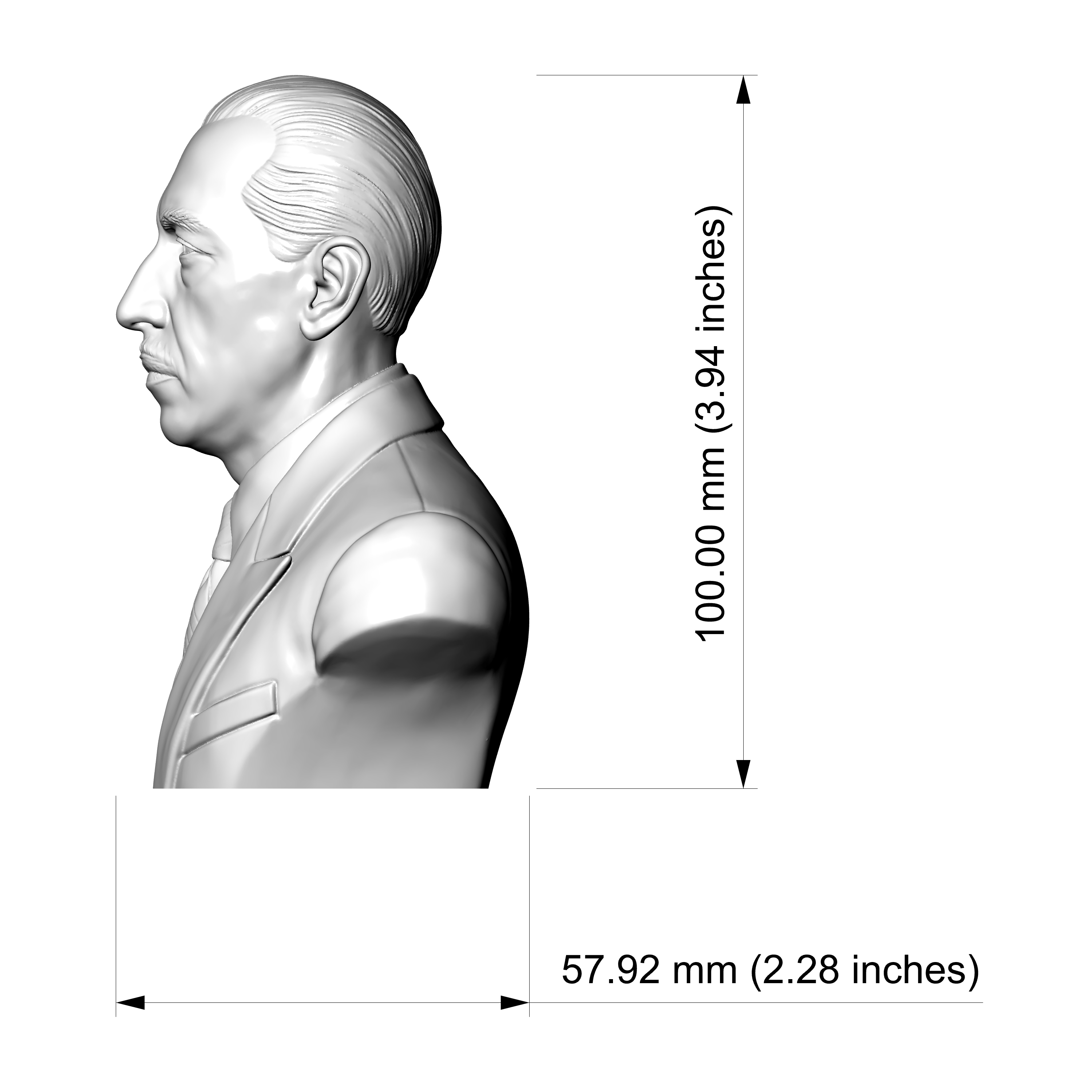 Igor Stravinsky 3D Printable Bust 3D Model