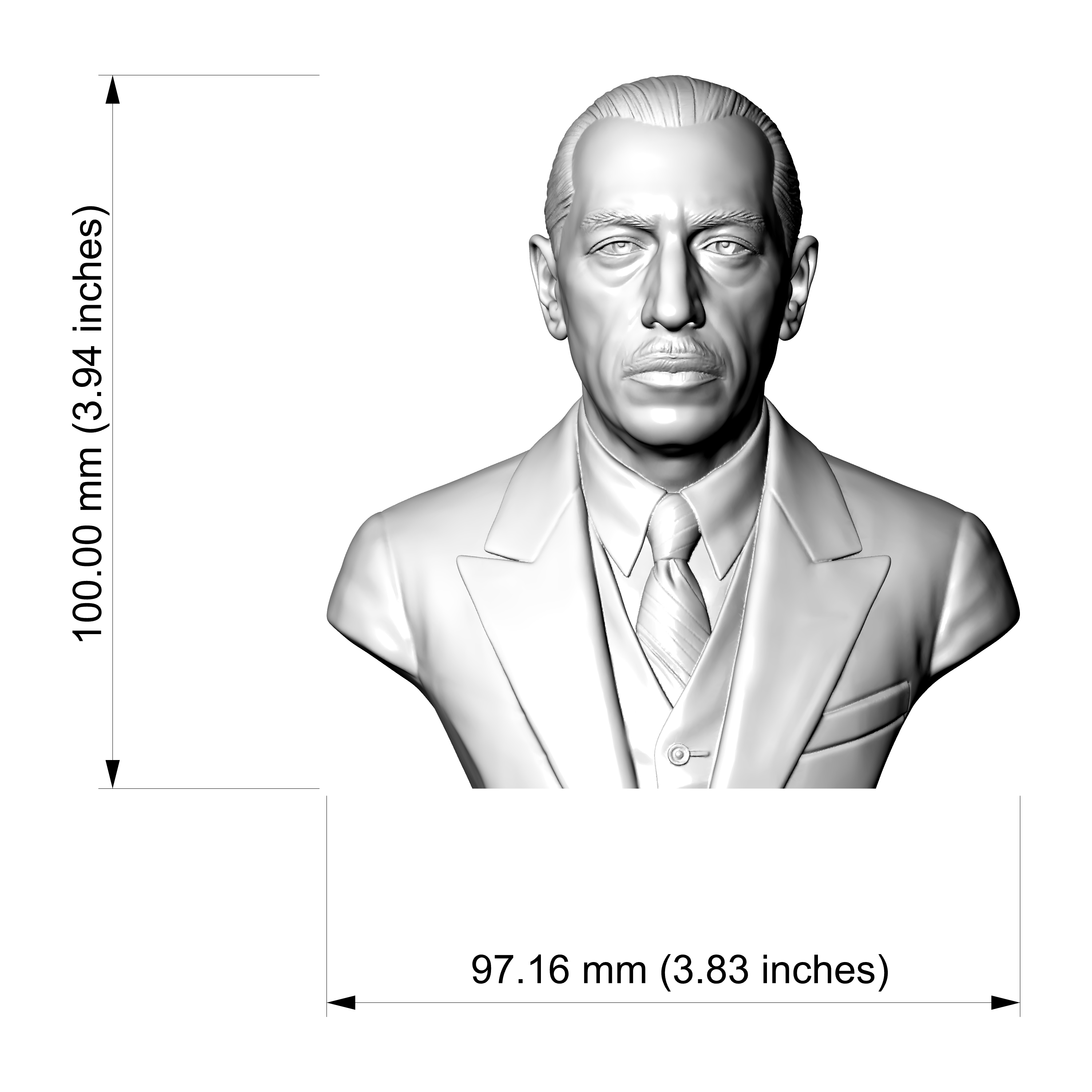 Igor Stravinsky 3D Printable Bust 3D Model