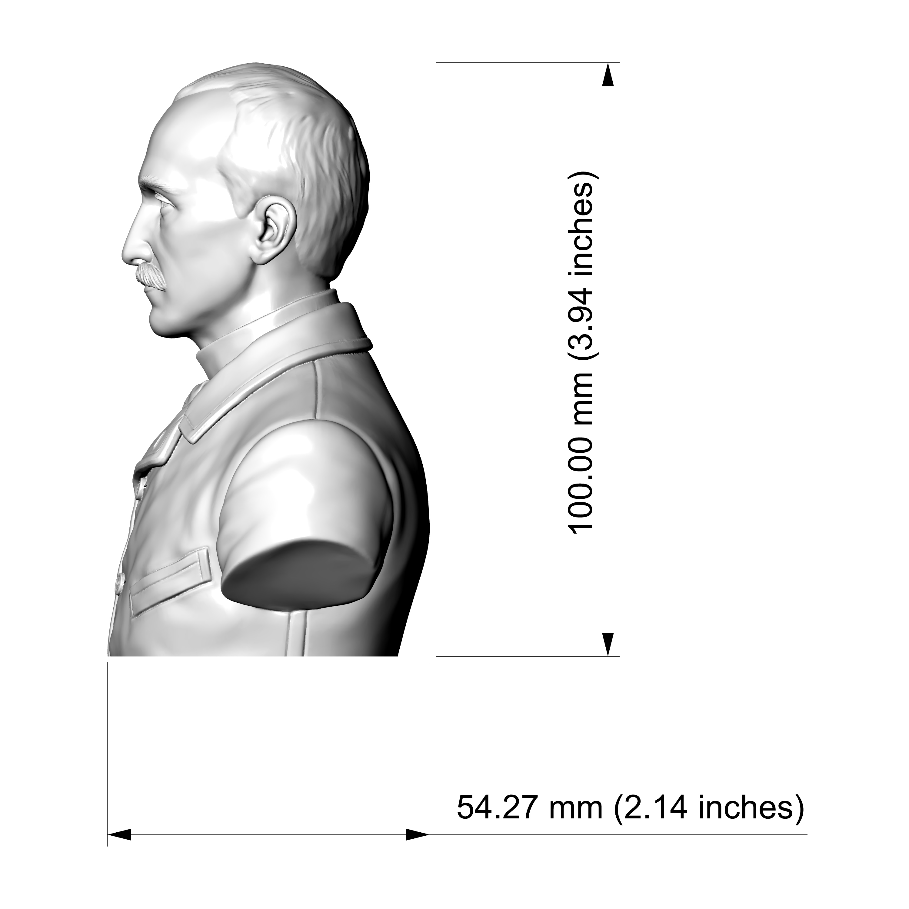 Henri Bergson 3D Printable Bust 3D Model