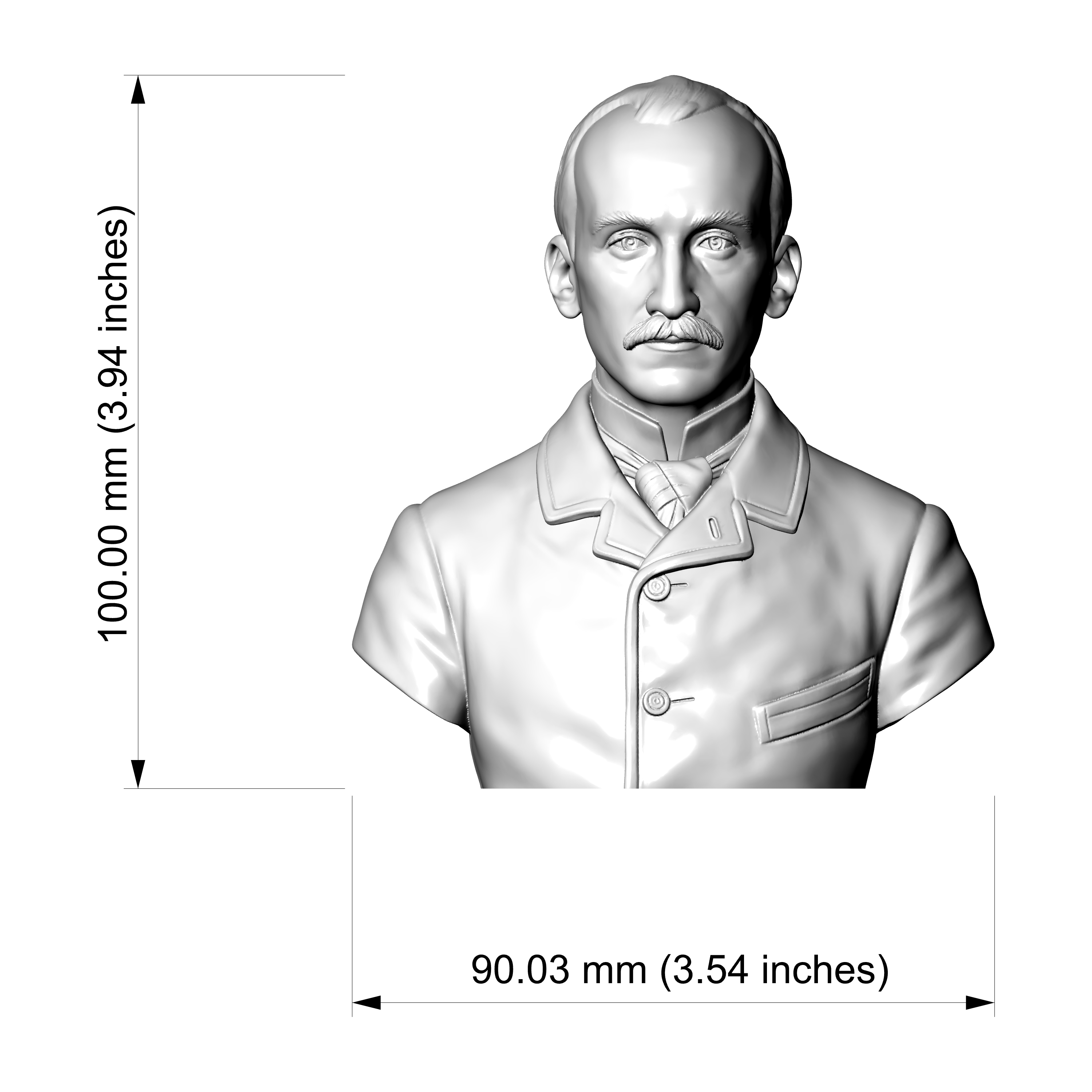Henri Bergson 3D Printable Bust 3D Model