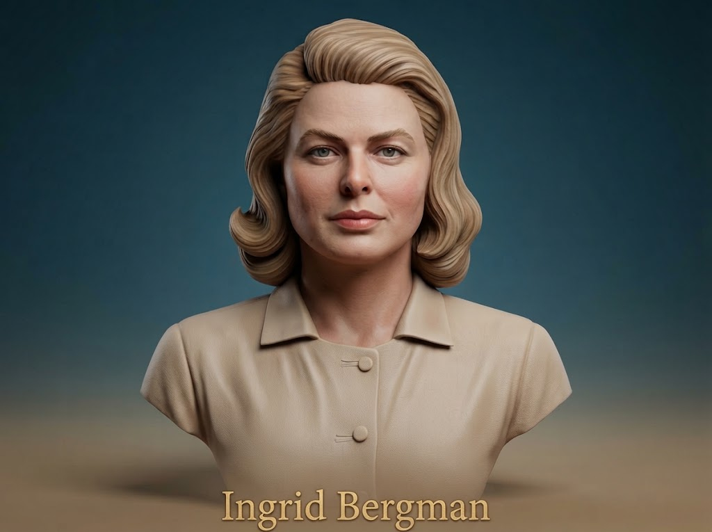 Ingrid Bergman Bust 3D Printable 3D Model