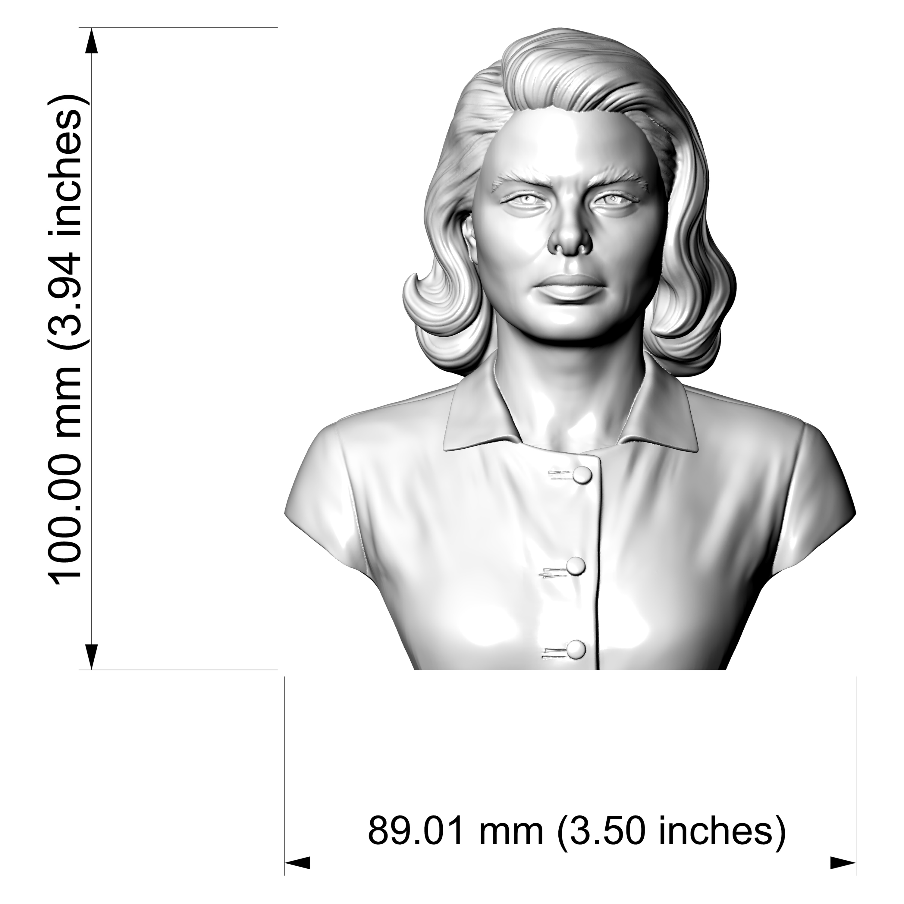 Ingrid Bergman Bust 3D Printable 3D Model