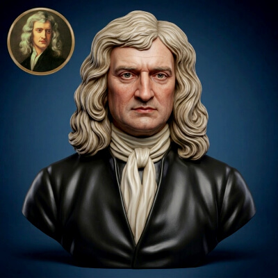 Isaac Newton 3D Printable Bust