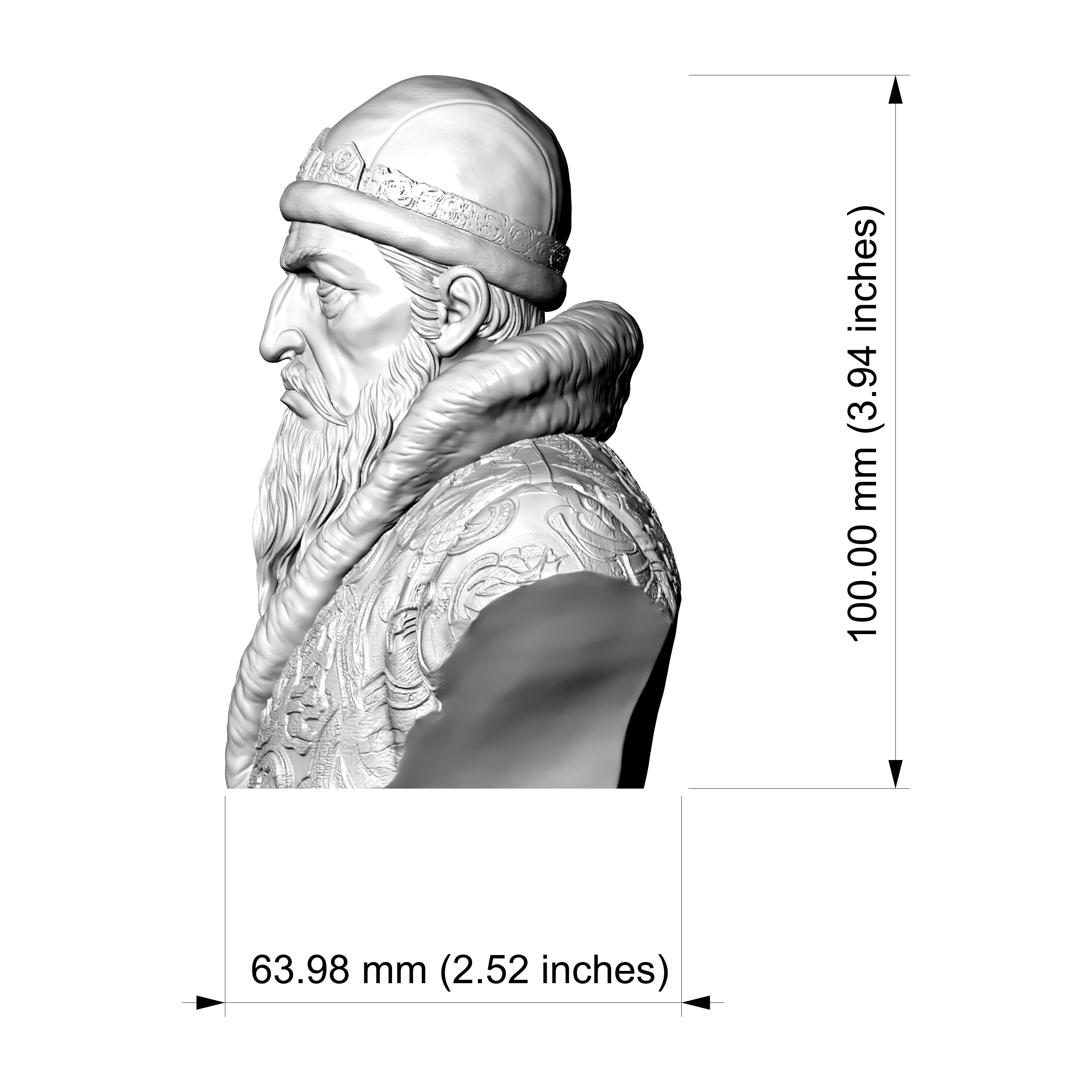 Ivan the Terrible First Russian Tsar 3D Printable Bust 3D Model