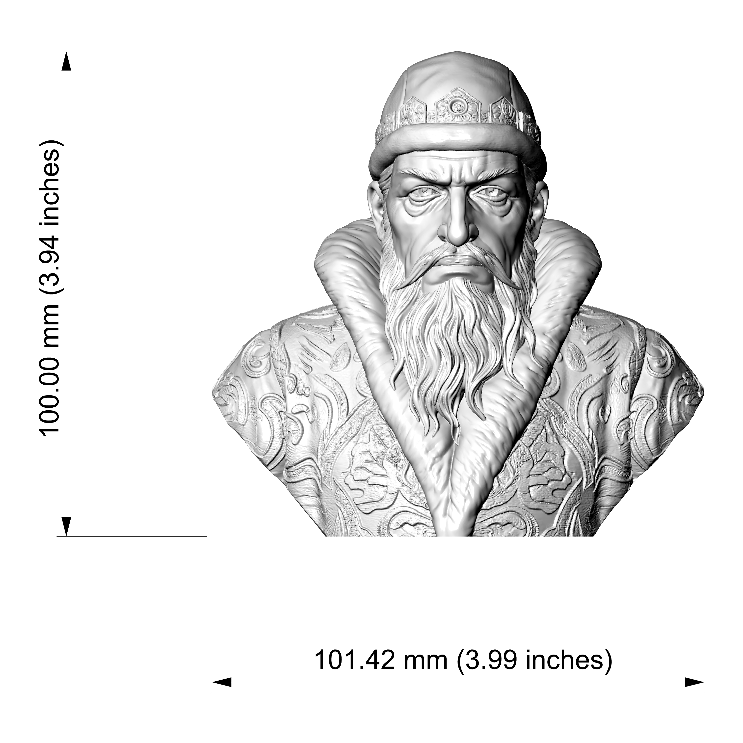 Ivan the Terrible First Russian Tsar 3D Printable Bust 3D Model
