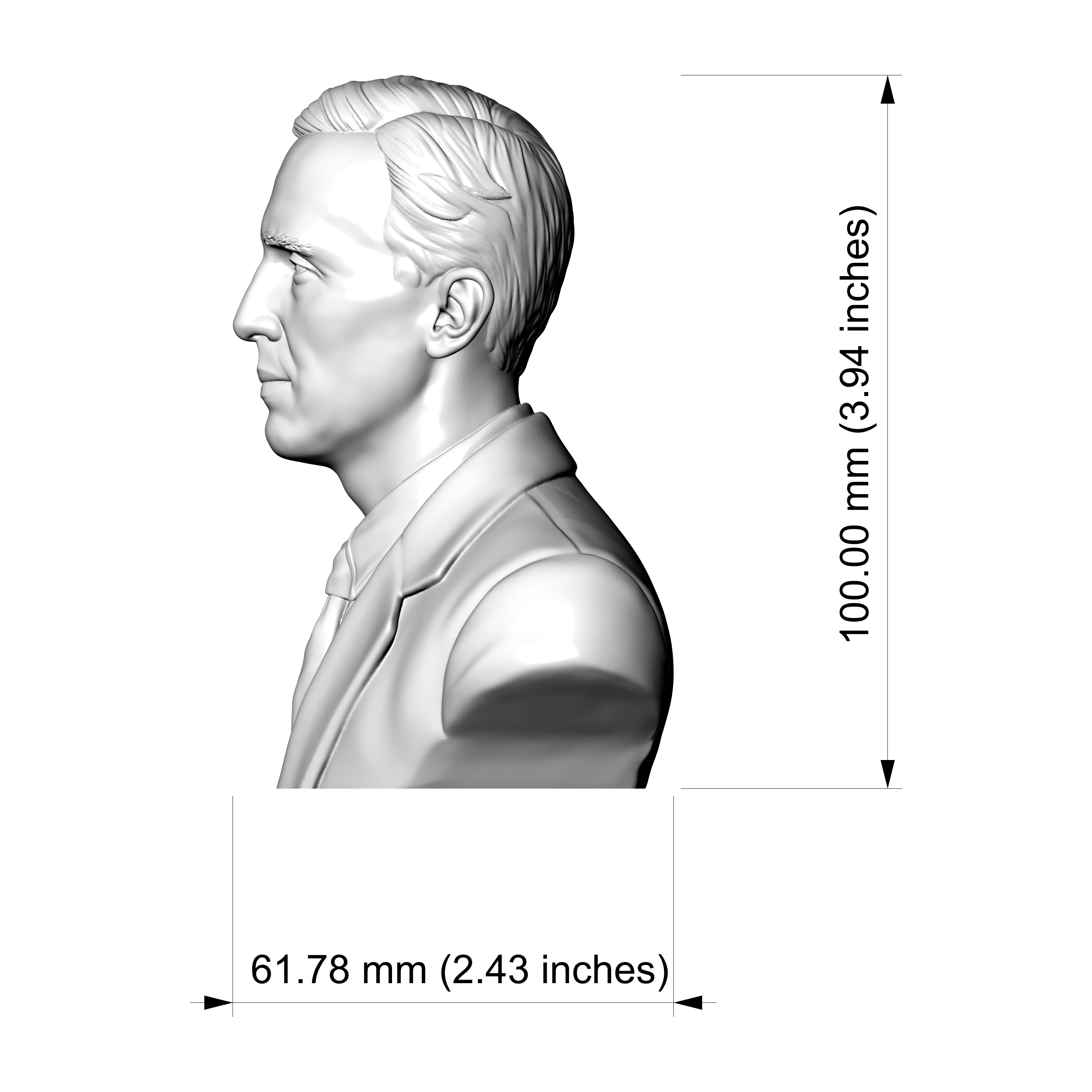 J.R.R. Tolkien 3D Printable Bust 3D Model