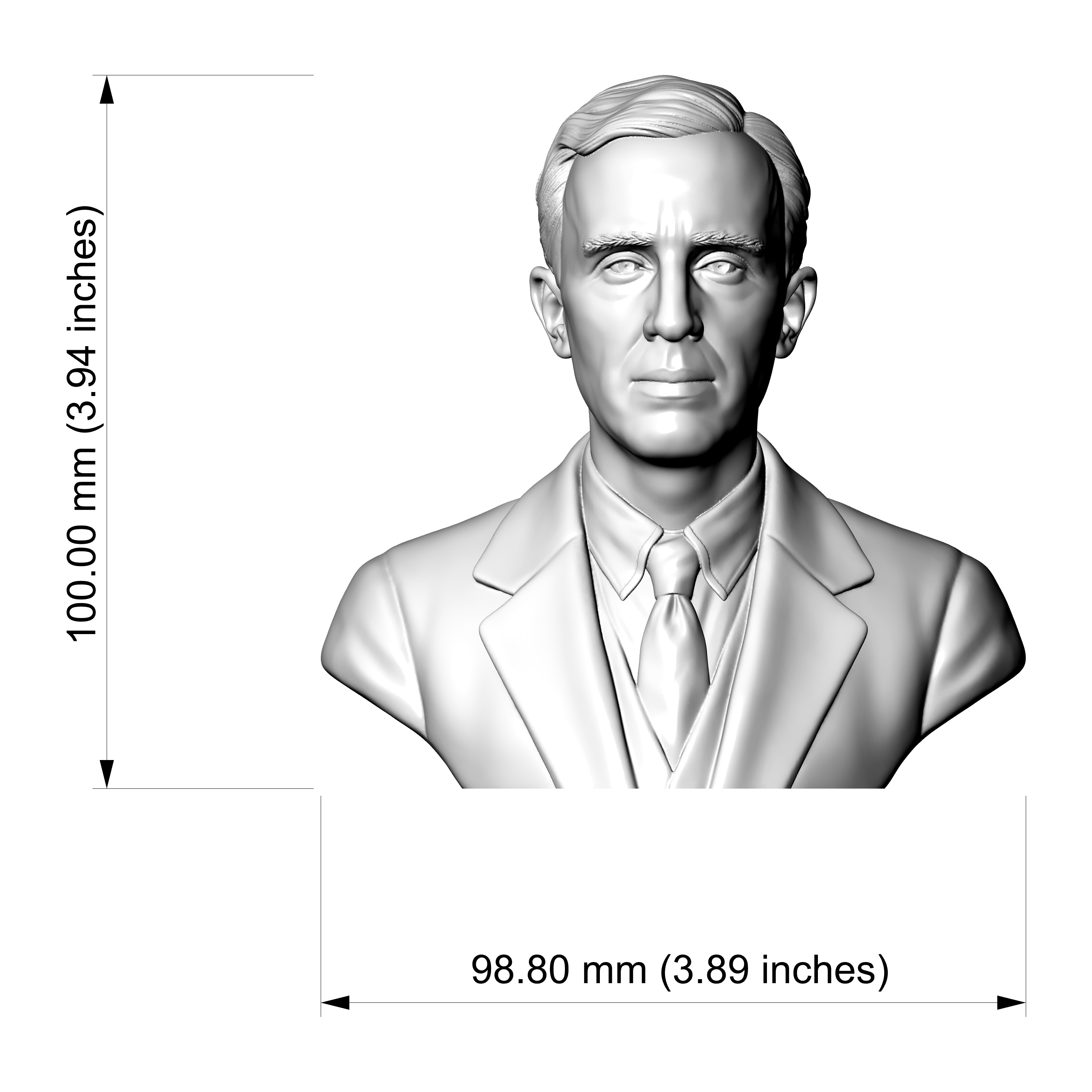 J.R.R. Tolkien 3D Printable Bust 3D Model