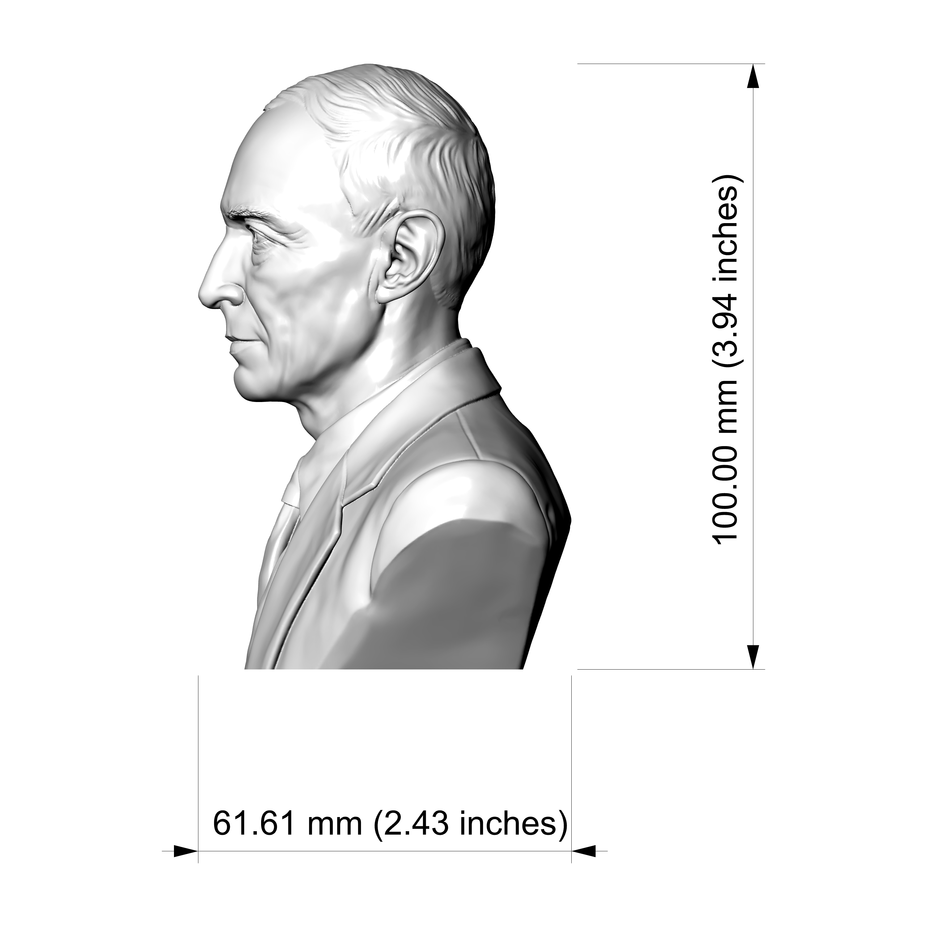 J. Robert Oppenheimer 3D Printable Bust 3D Model
