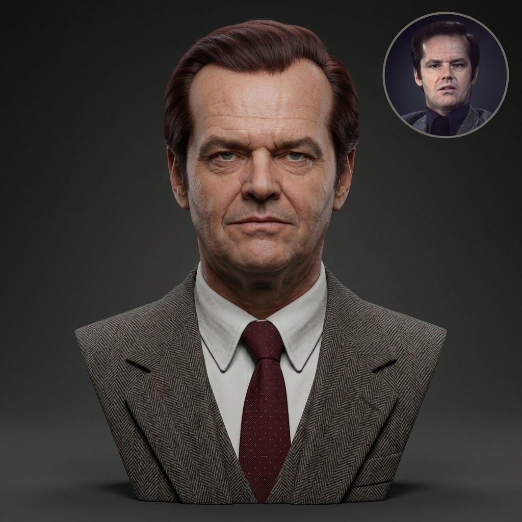 Jack Nicholson 3D Printable Bust 3D Model