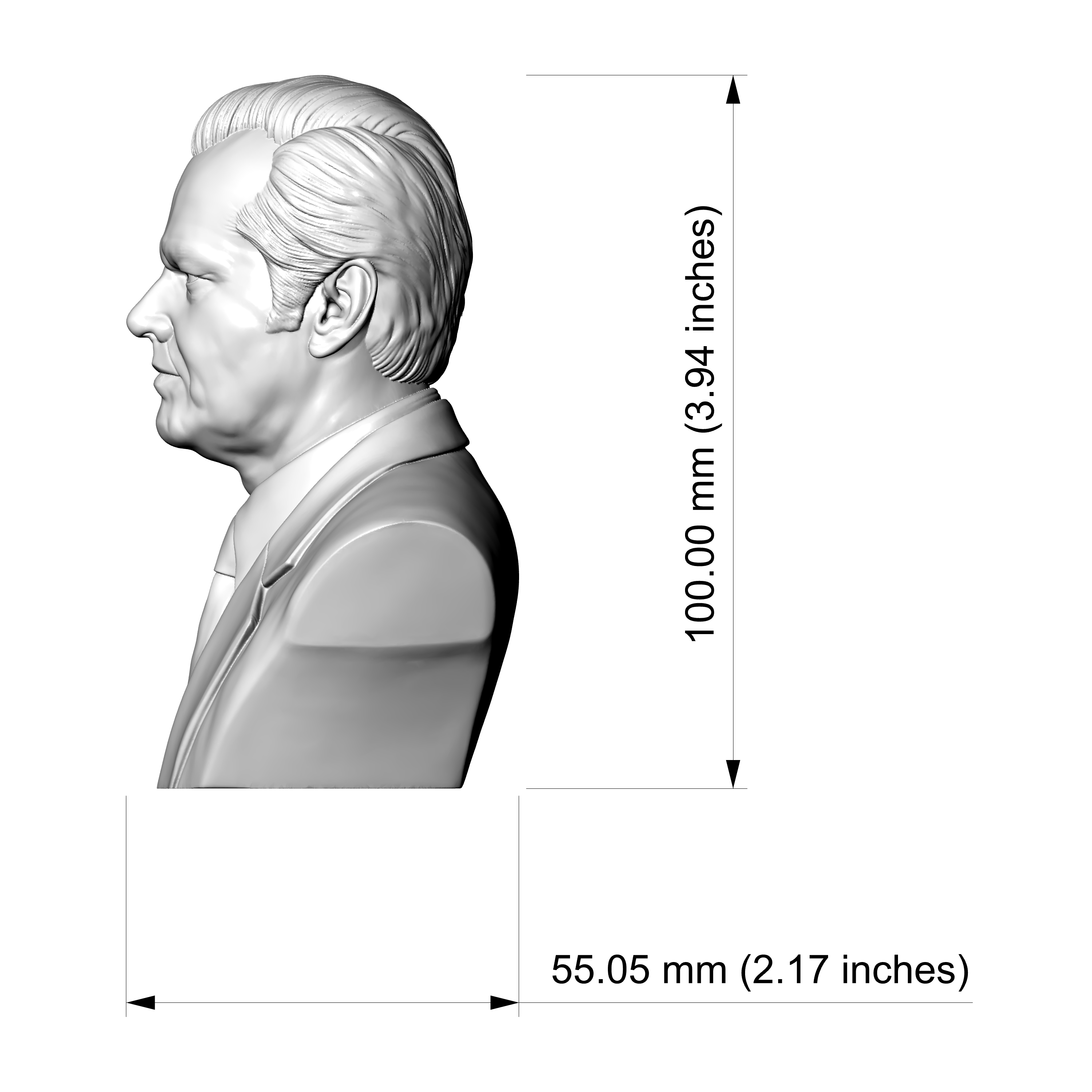 Jack Nicholson 3D Printable Bust 3D Model