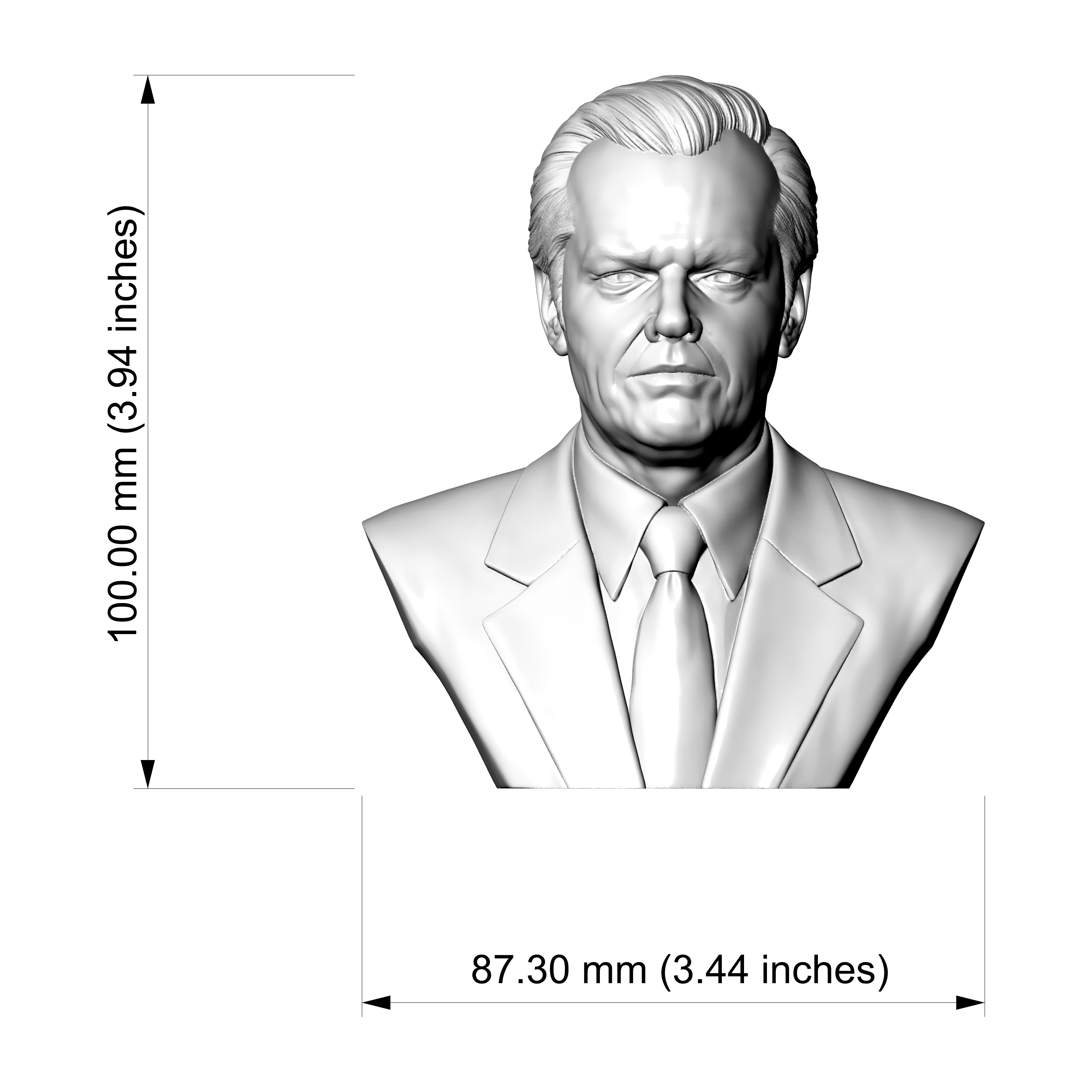 Jack Nicholson 3D Printable Bust 3D Model