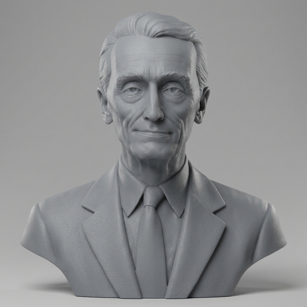 Jacques-Yves Cousteau Oceanographer Bust 3D Model