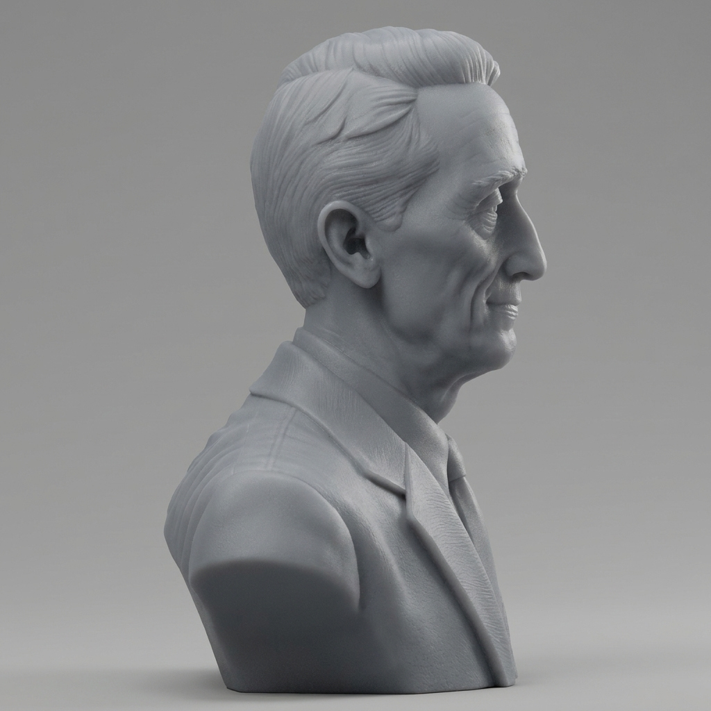 Jacques-Yves Cousteau Oceanographer Bust 3D Model