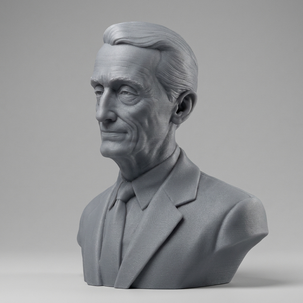 Jacques-Yves Cousteau Oceanographer Bust 3D Model