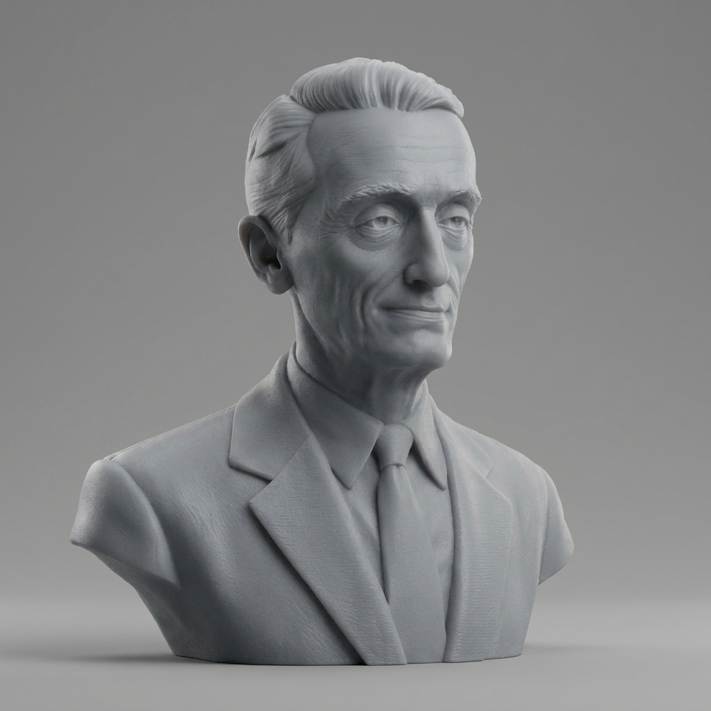 Jacques-Yves Cousteau Oceanographer Bust 3D Model